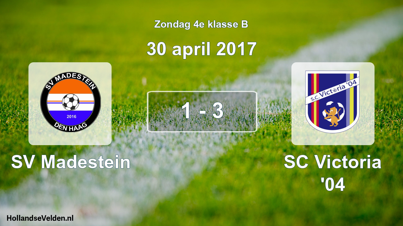 Total number of matches played: SV Madestein - SC Victoria '04 1 - 3 (30 April 2017)