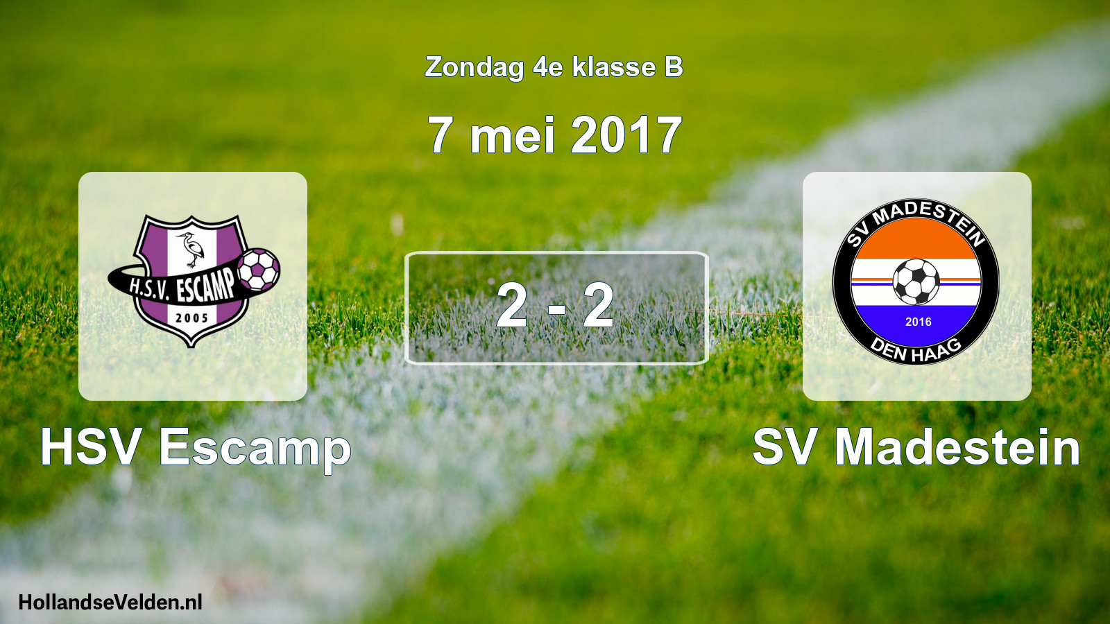 Total number of matches played: HSV Escamp - SV Madestein 2 - 2 (7 May 2017)
