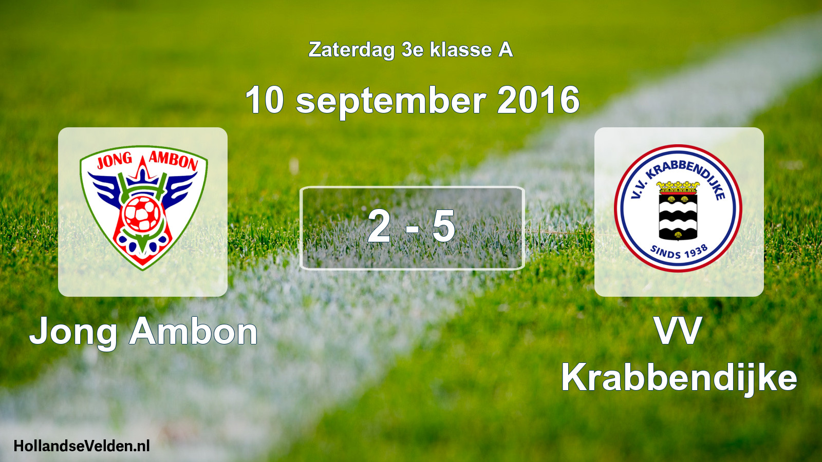 Total number of matches played: Jong Ambon - VV Krabbendijke 2 - 5 (10 September 2016)