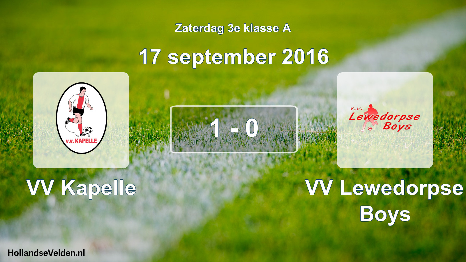 Total number of matches played: VV Kapelle - VV Lewedorpse Boys 1 - 0 (17 September 2016)