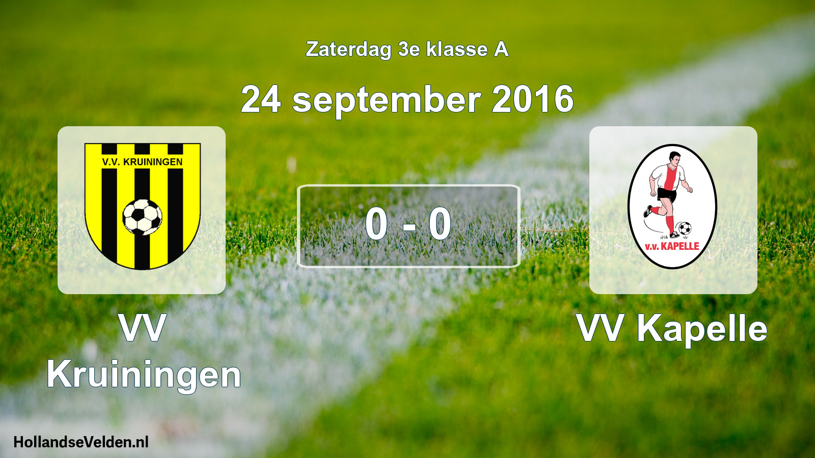 Total number of matches played: VV Kruiningen - VV Kapelle 0 - 0 (24 September 2016)