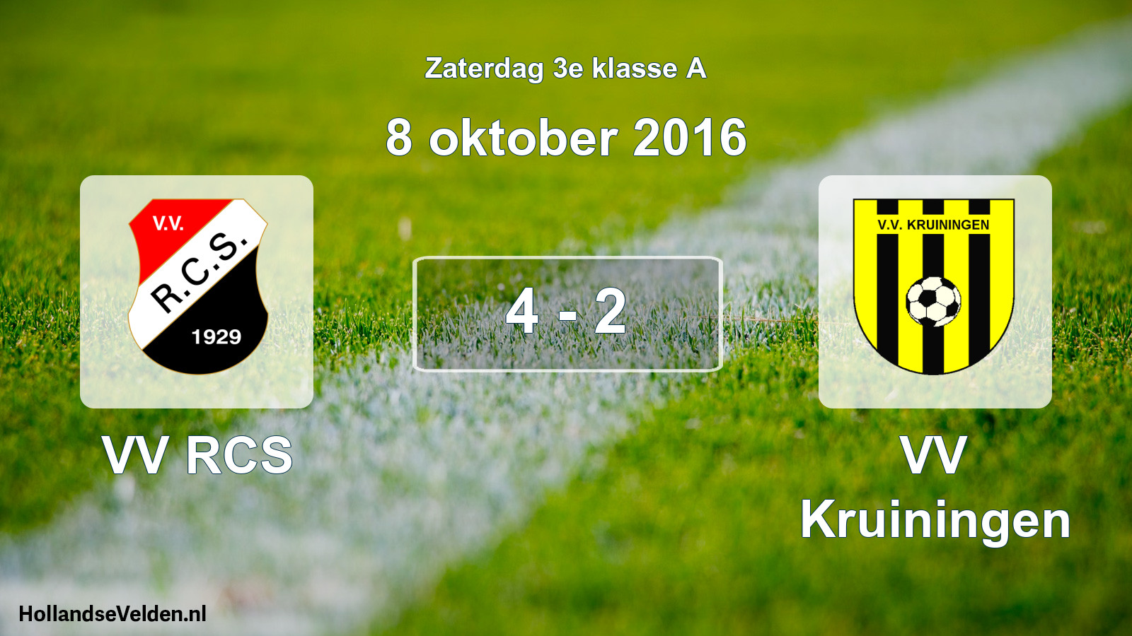 Total number of matches played: VV RCS - VV Kruiningen 4 - 2 (8 October 2016)