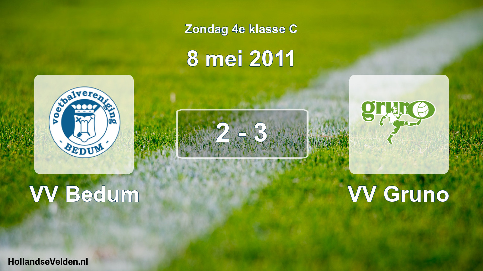 Total number of matches played: VV Bedum - VV Gruno 2 - 3 (8 May 2011)