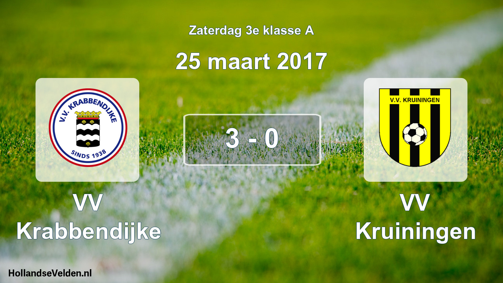 Total number of matches played: VV Krabbendijke - VV Kruiningen 3 - 0 (25 March 2017)