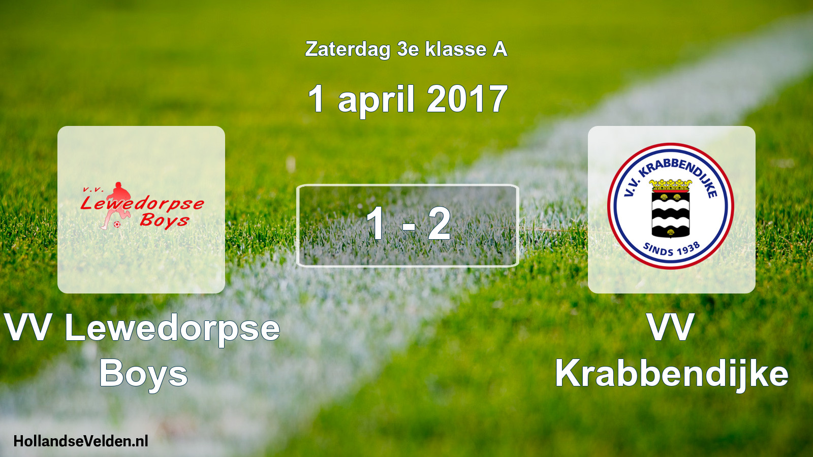 Total number of matches played: VV Lewedorpse Boys - VV Krabbendijke 1 - 2 (1 April 2017)