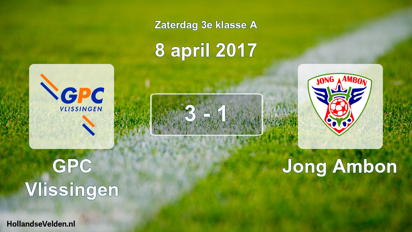 Total number of matches played: GPC Vlissingen - Jong Ambon 3 - 1 (8 April 2017)