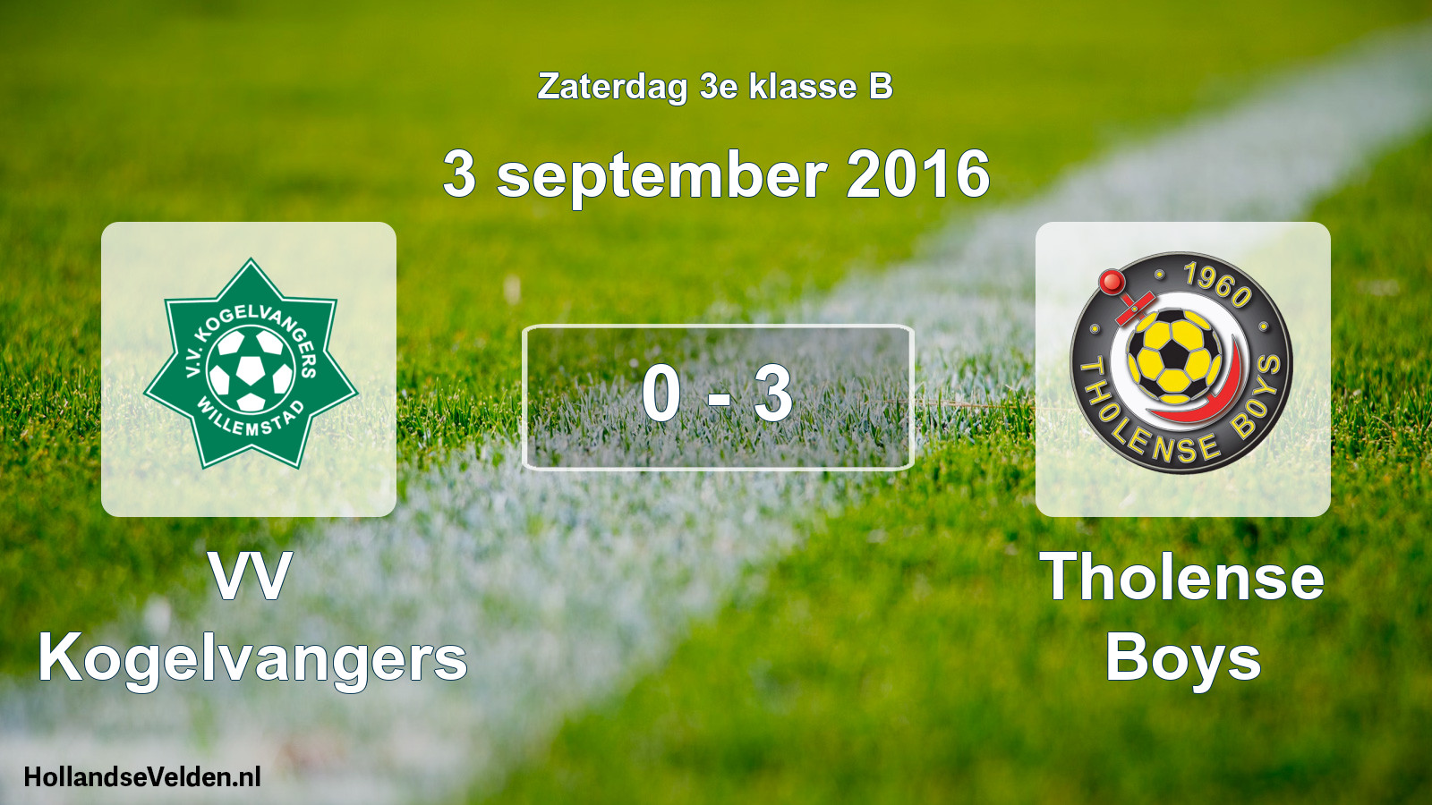 Total number of matches played: VV Kogelvangers - Tholense Boys 0 - 3 (3 September 2016)