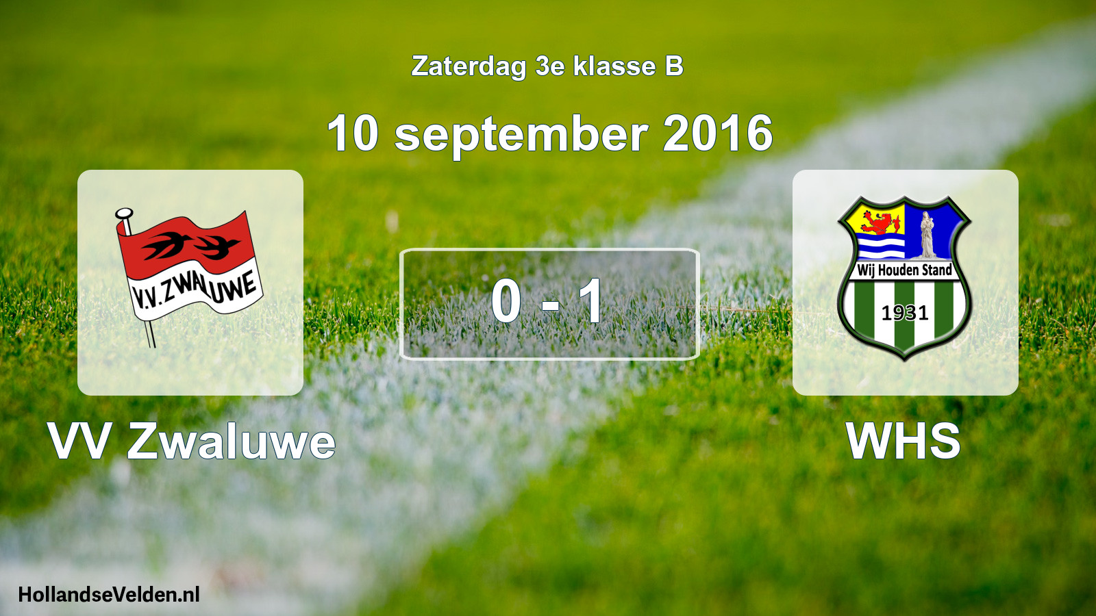 Total number of matches played: VV Zwaluwe - WHS 0 - 1 (10 September 2016)
