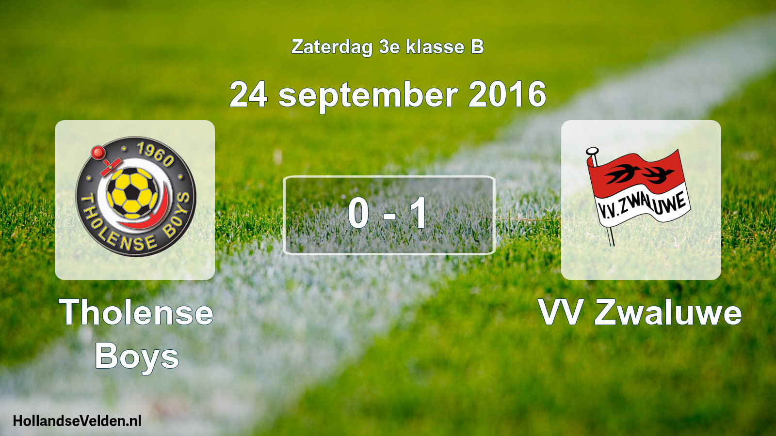 Total number of matches played: Tholense Boys - VV Zwaluwe 0 - 1 (24 September 2016)