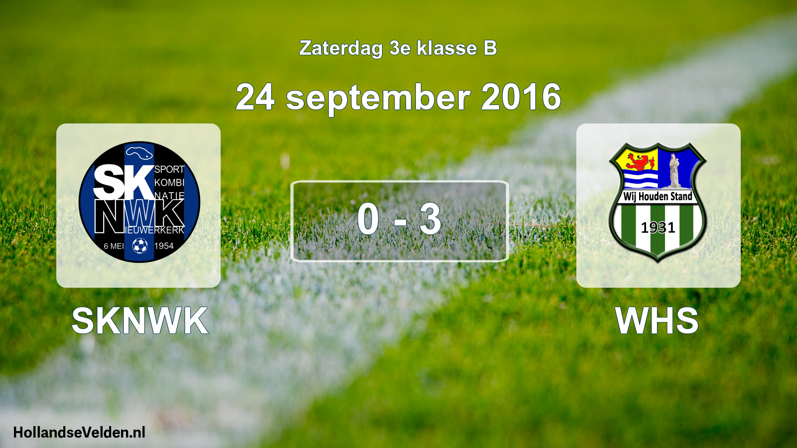 Total number of matches played: SKNWK - WHS 0 - 3 (24 September 2016)