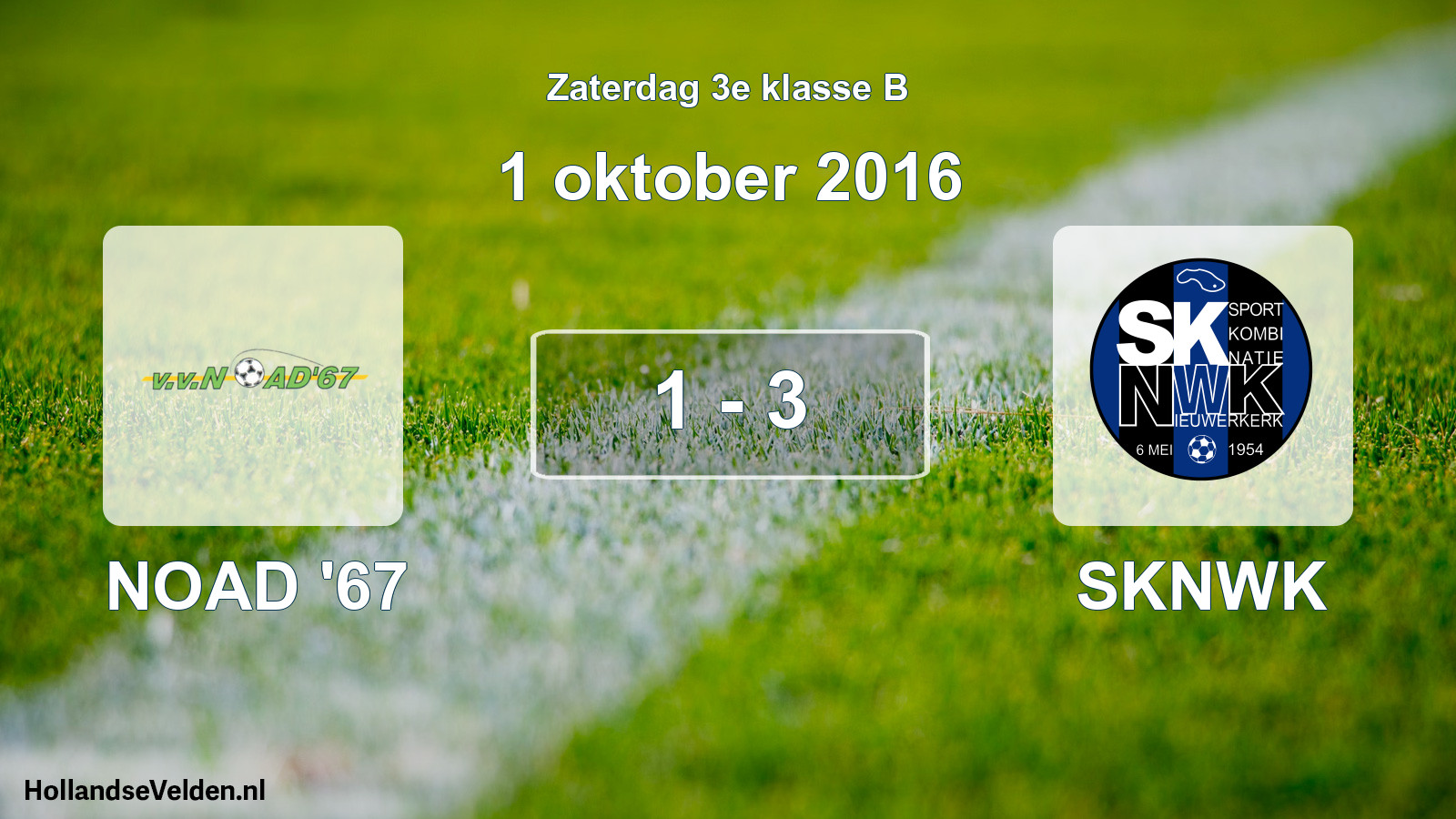Total number of matches played: NOAD '67 - SKNWK 1 - 3 (1 October 2016)