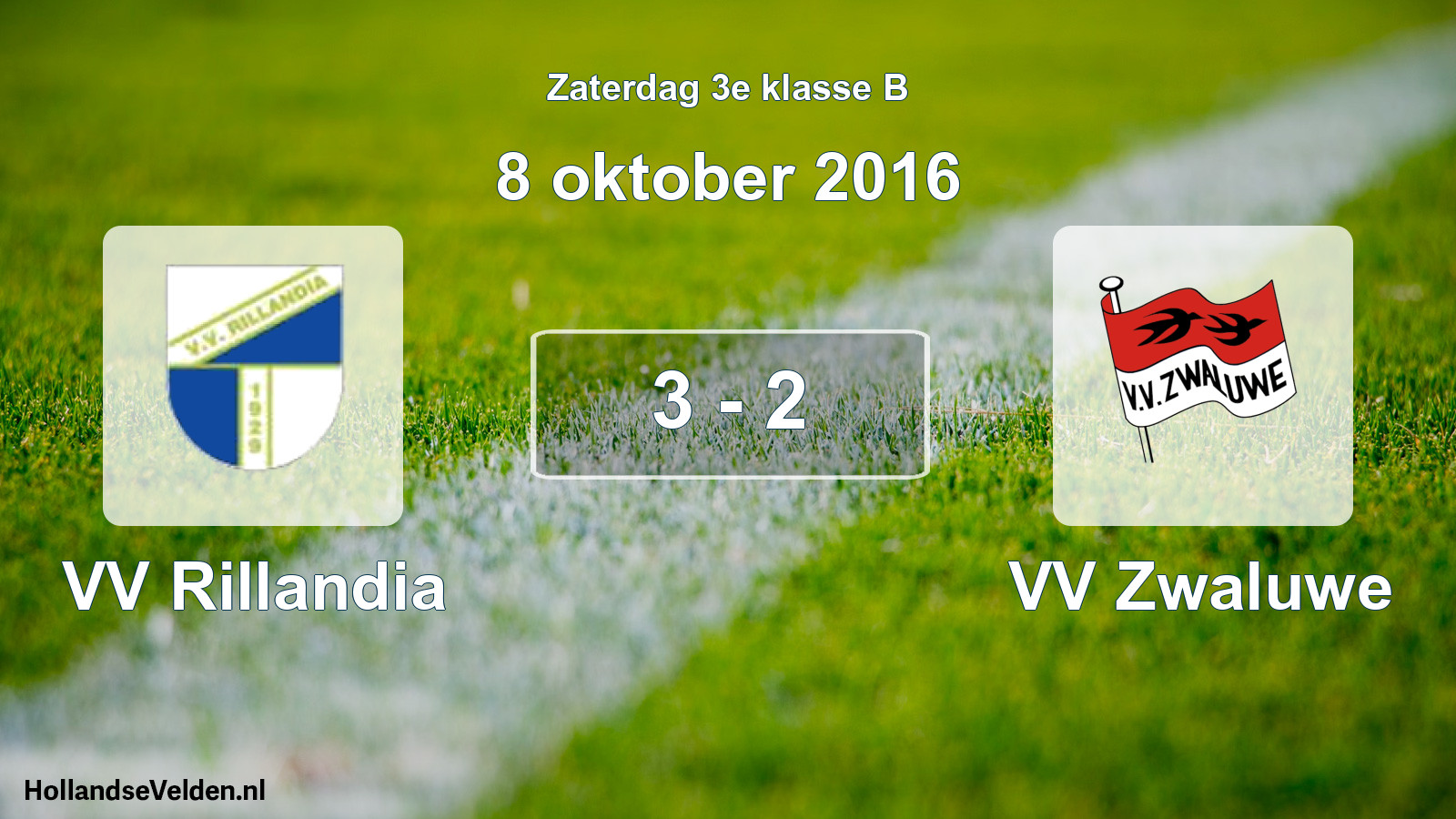 Total number of matches played: VV Rillandia - VV Zwaluwe 3 - 2 (8 October 2016)