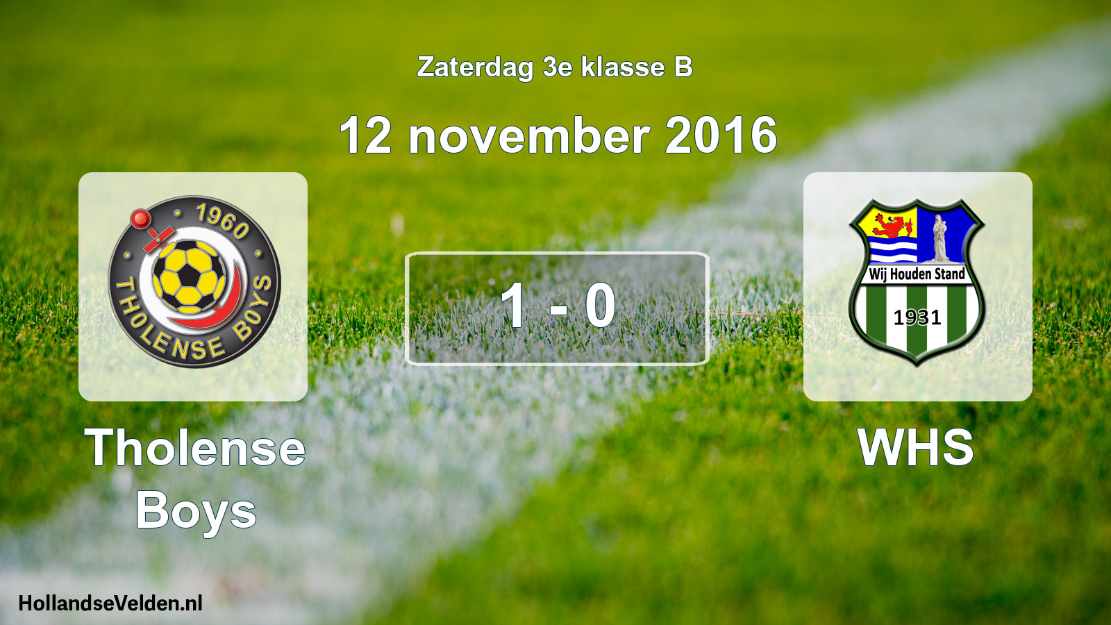 Total number of matches played: Tholense Boys - WHS 1 - 0 (12 November 2016)