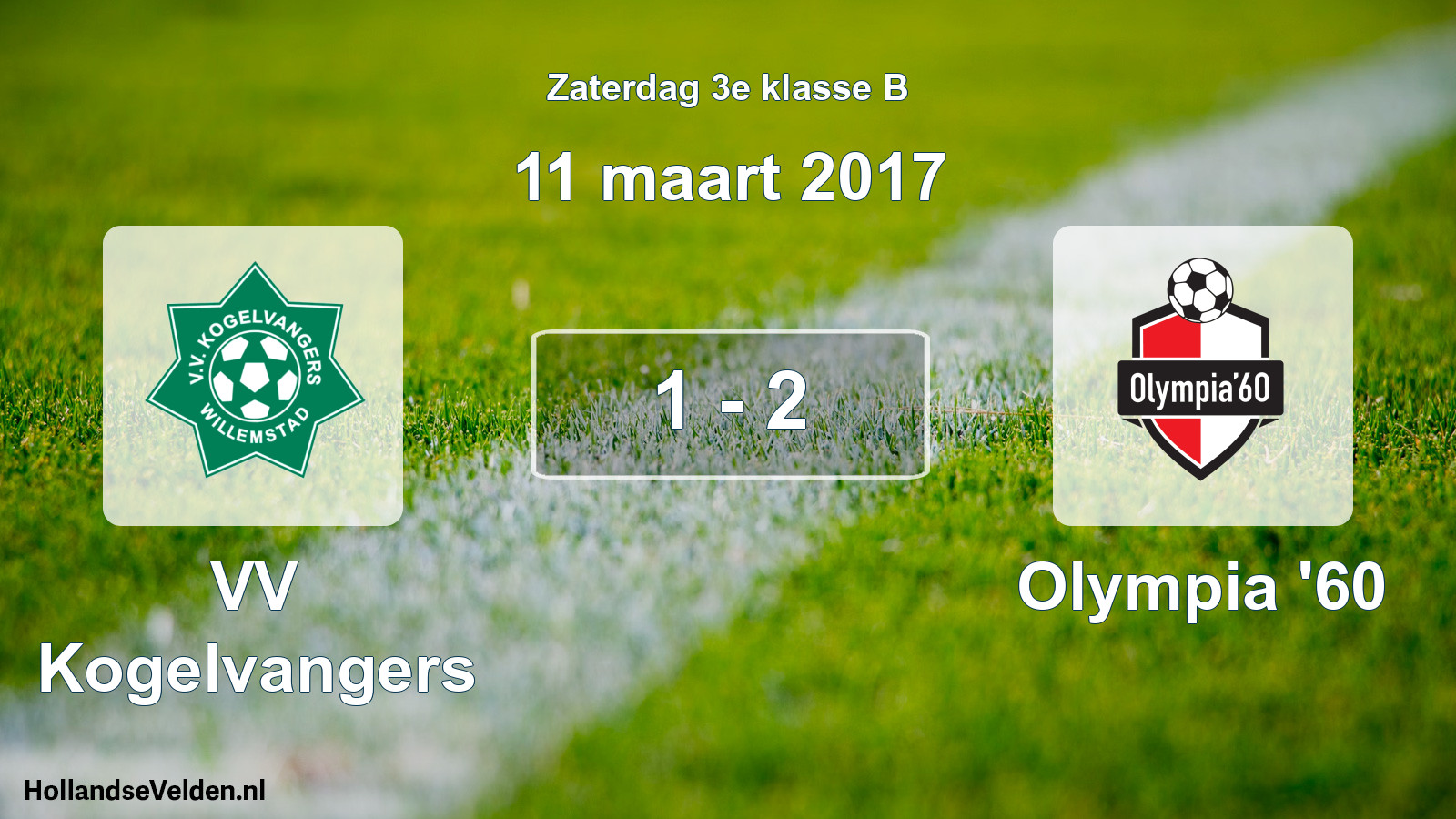 Total number of matches played: VV Kogelvangers - Olympia '60 1 - 2 (11 March 2017)
