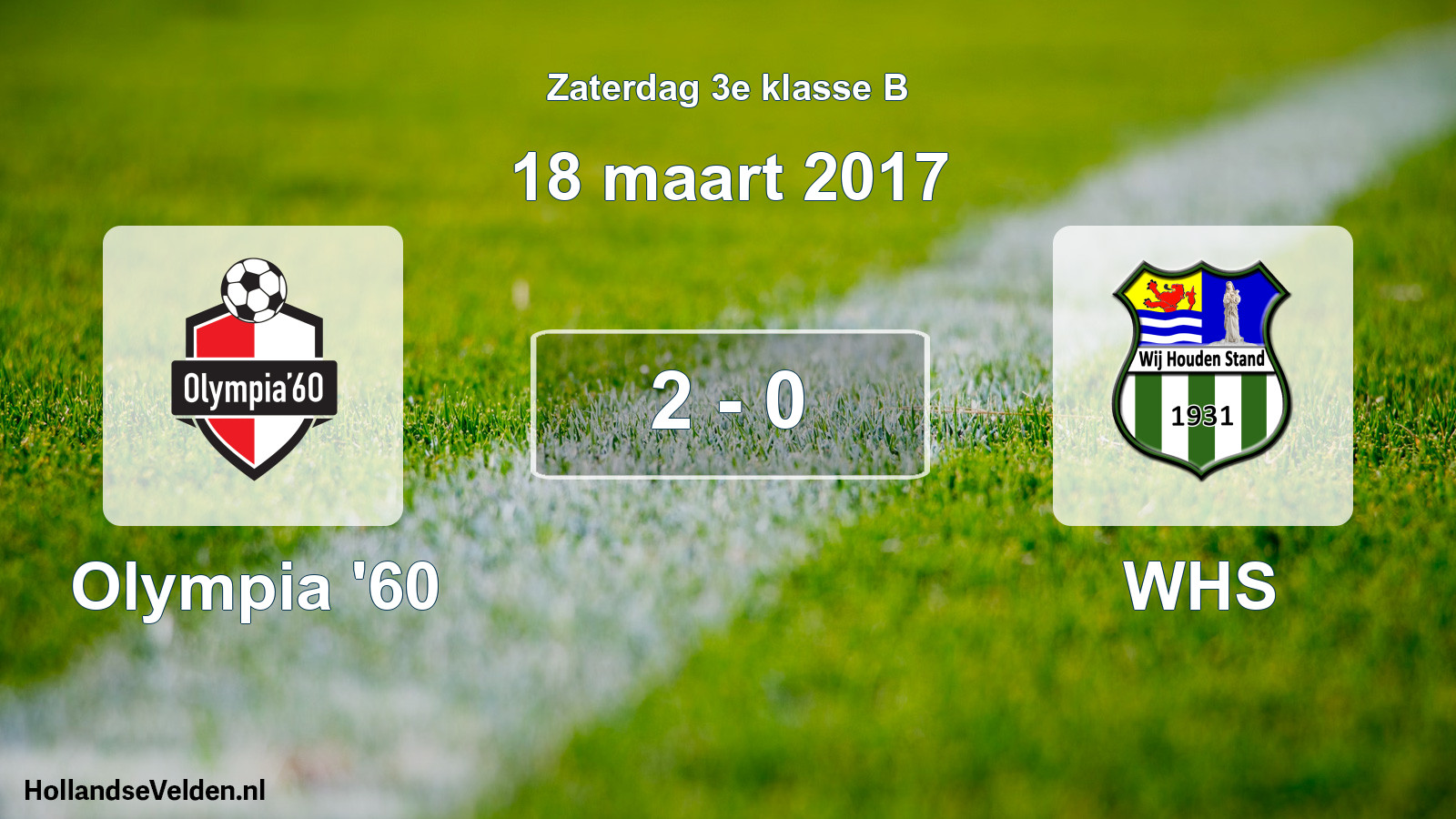 Total number of matches played: Olympia '60 - WHS 2 - 0 (18 March 2017)