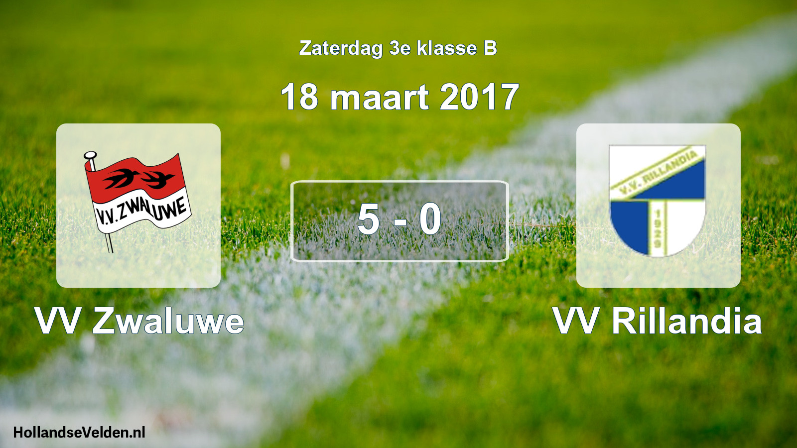 Total number of matches played: VV Zwaluwe - VV Rillandia 5 - 0 (18 March 2017)