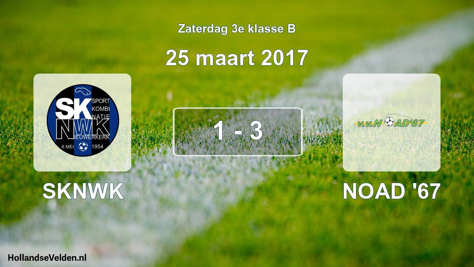 Total number of matches played: SKNWK - NOAD '67 1 - 3 (25 March 2017)