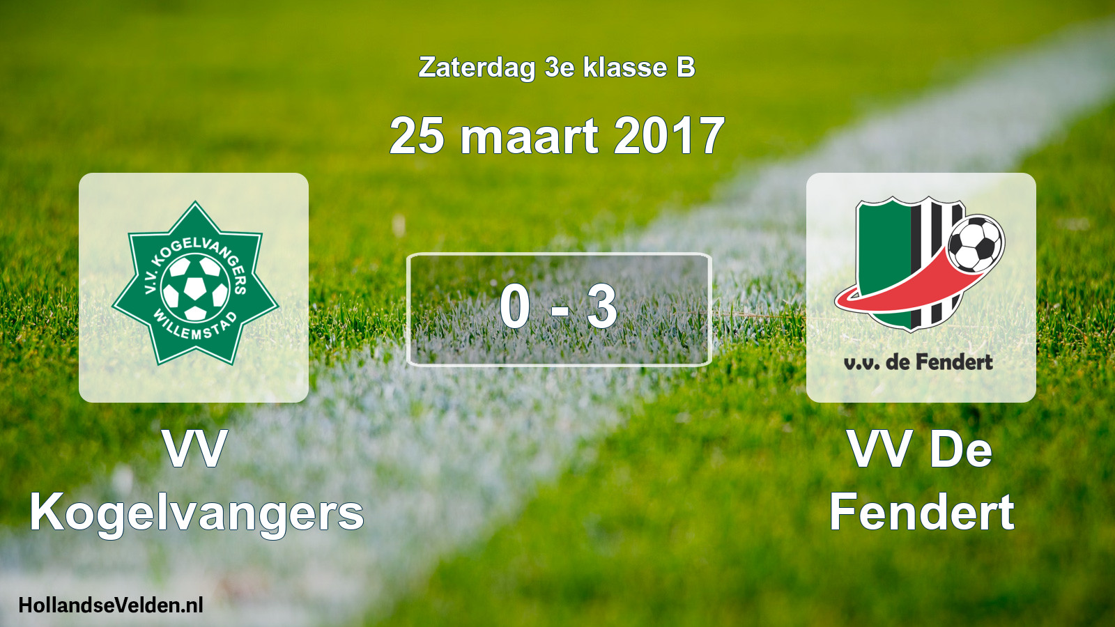 Total number of matches played: VV Kogelvangers - VV De Fendert 0 - 3 (25 March 2017)