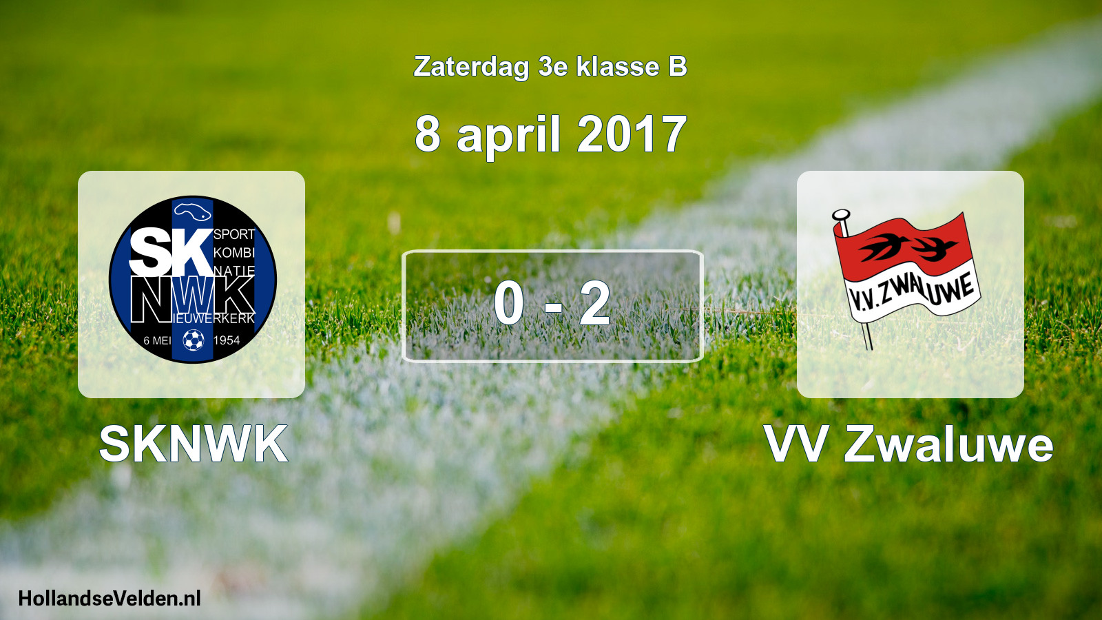 Total number of matches played: SKNWK - VV Zwaluwe 0 - 2 (8 April 2017)