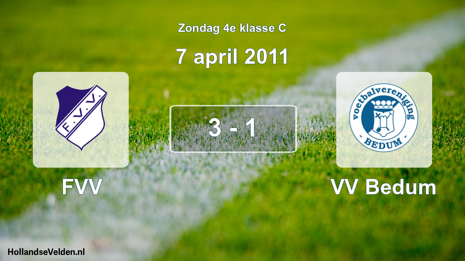 Total number of matches played: FVV - VV Bedum 3 - 1 (7 April 2011)