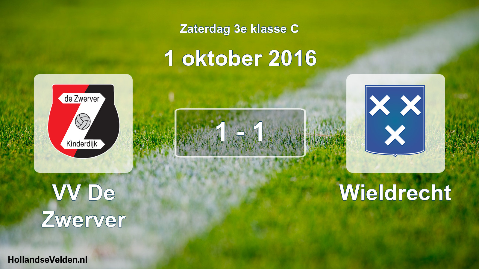 Total number of matches played: VV De Zwerver - Wieldrecht 1 - 1 (1 October 2016)