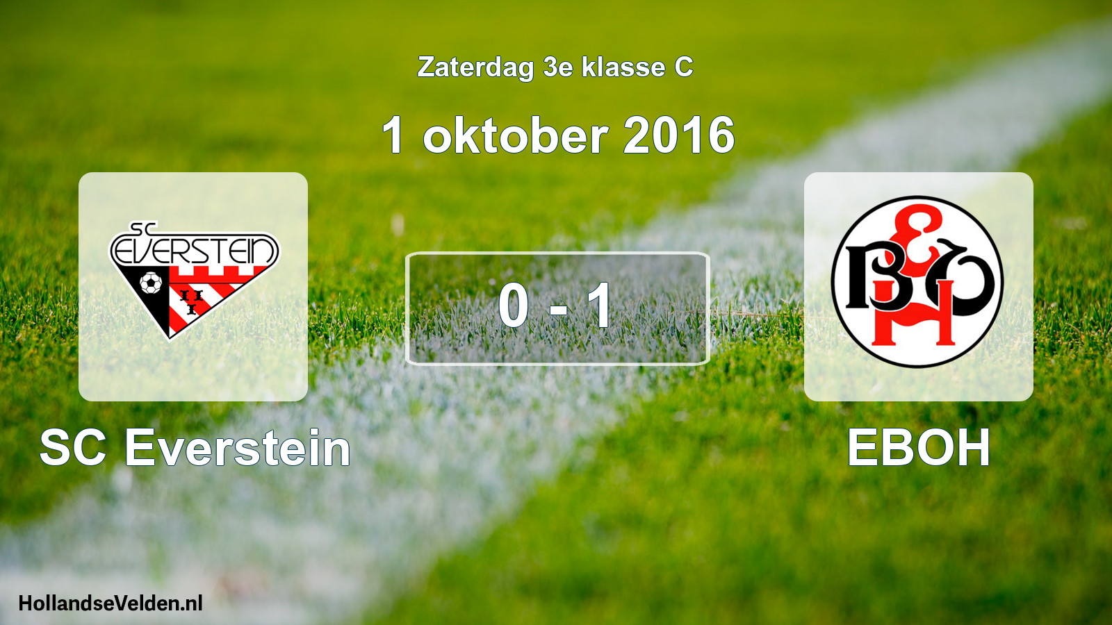 Total number of matches played: SC Everstein - EBOH 0 - 1 (1 October 2016)