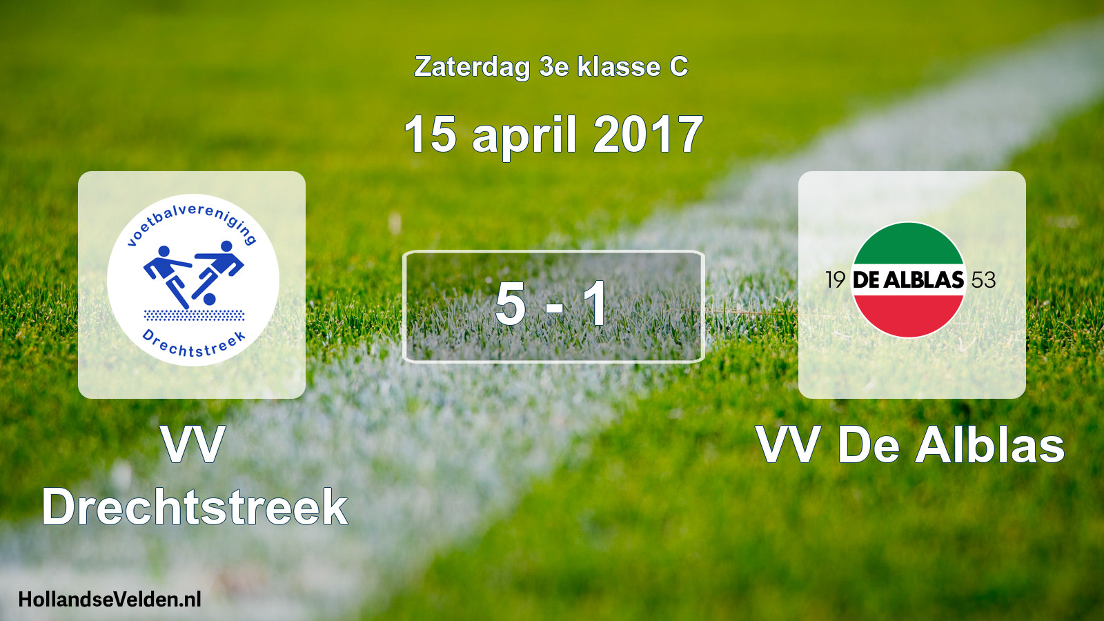 Total number of matches played: VV Drechtstreek - VV De Alblas 5 - 1 (15 April 2017)