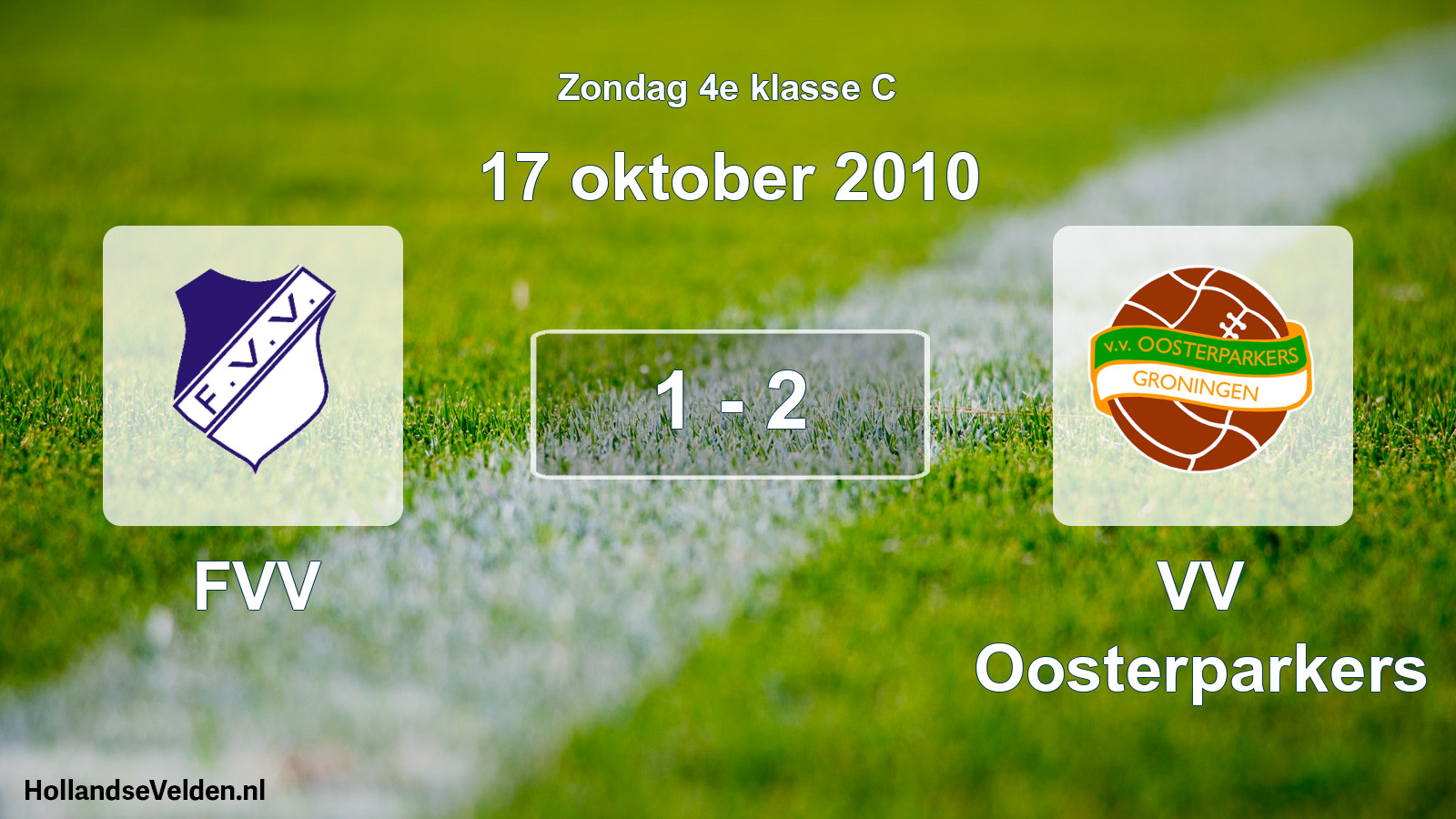 Total number of matches played: FVV - VV Oosterparkers 1 - 2 (17 October 2010)