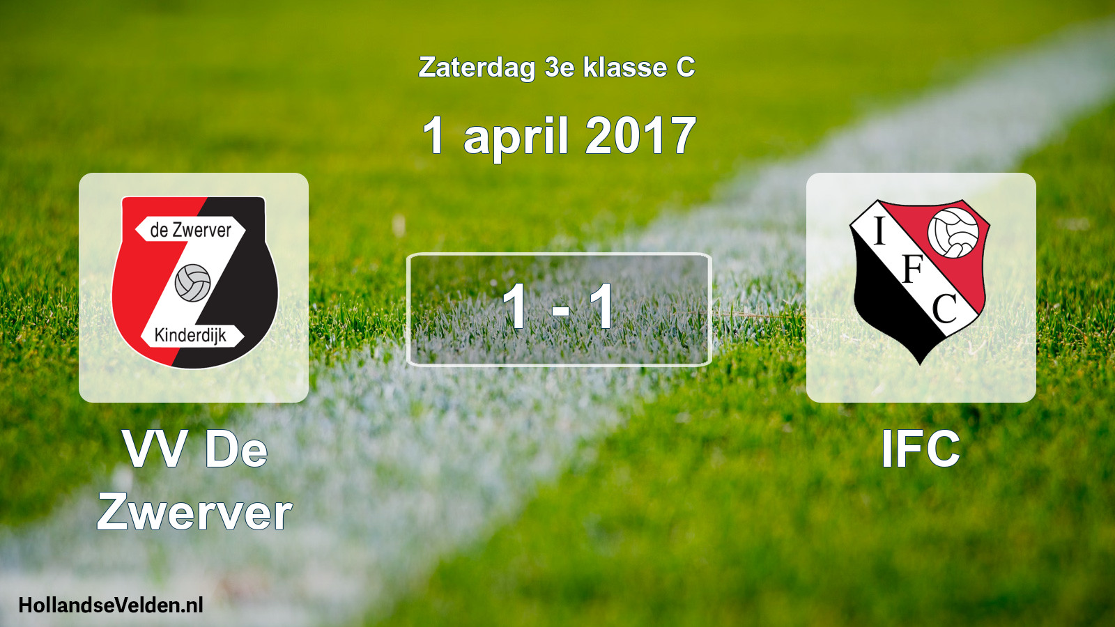 Total number of matches played: VV De Zwerver - IFC 1 - 1 (1 April 2017)