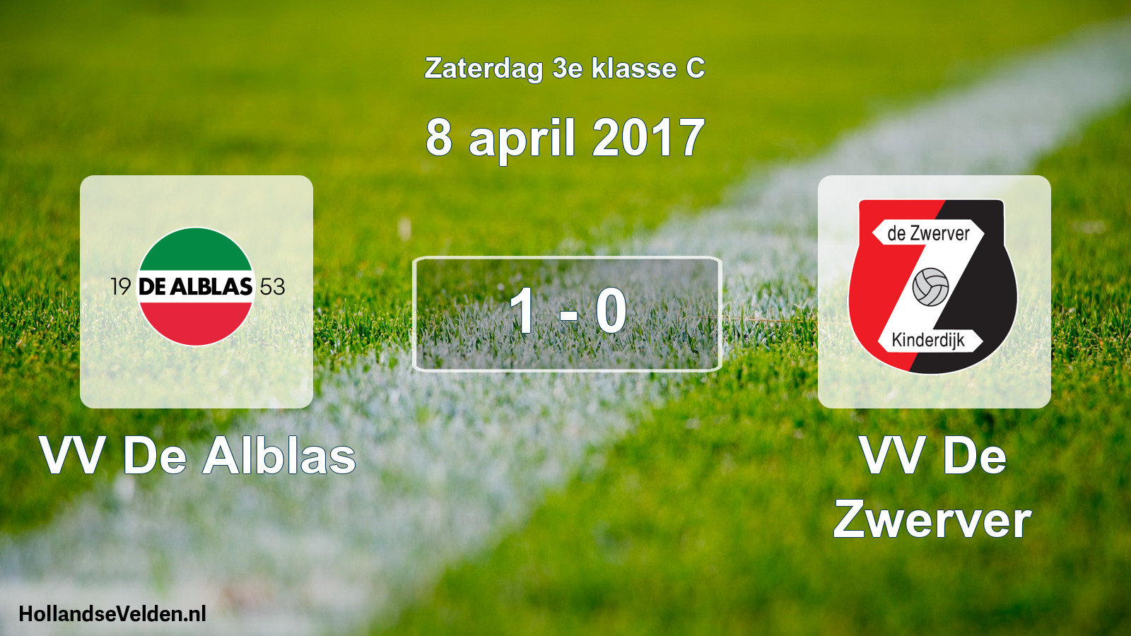 Total number of matches played: VV De Alblas - VV De Zwerver 1 - 0 (8 April 2017)