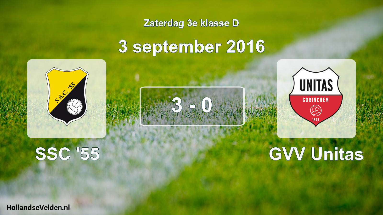 Total number of matches played: SSC '55 - GVV Unitas 3 - 0 (3 September 2016)