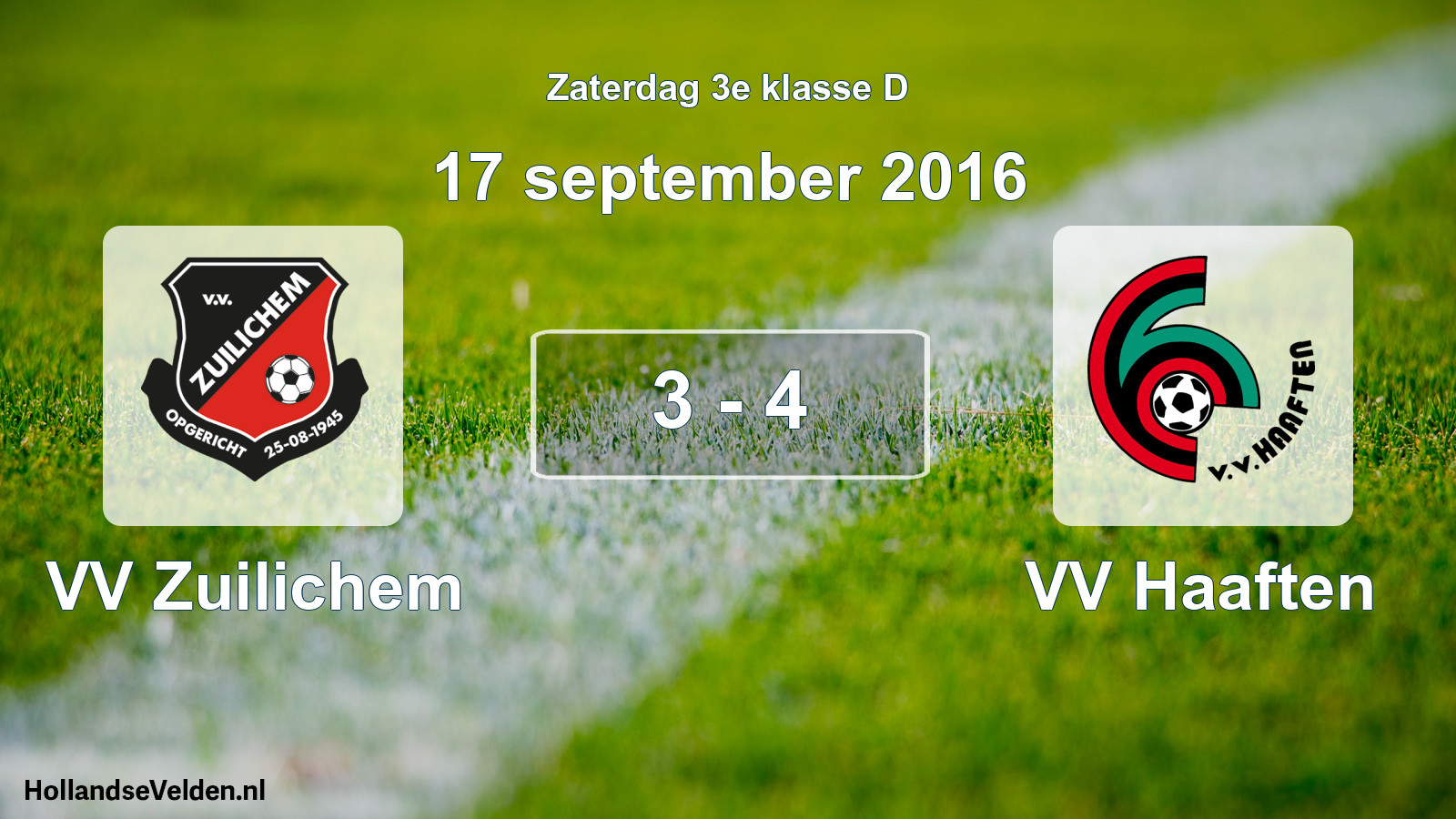 Total number of matches played: VV Zuilichem - VV Haaften 3 - 4 (17 September 2016)