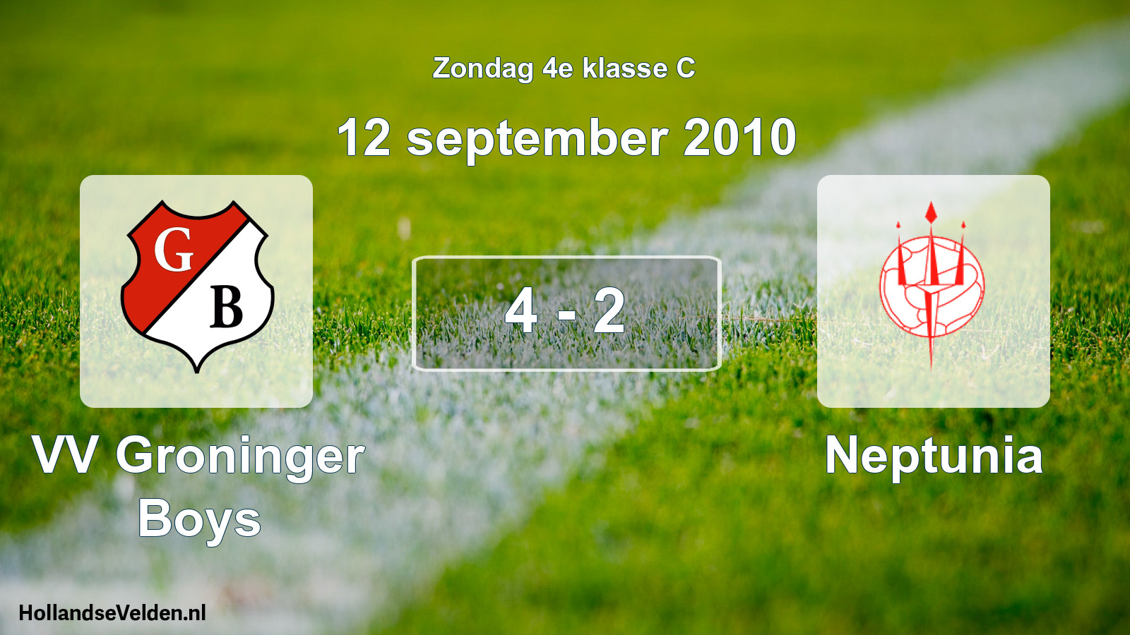 Total number of matches played: VV Groninger Boys - Neptunia 4 - 2 (12 September 2010)