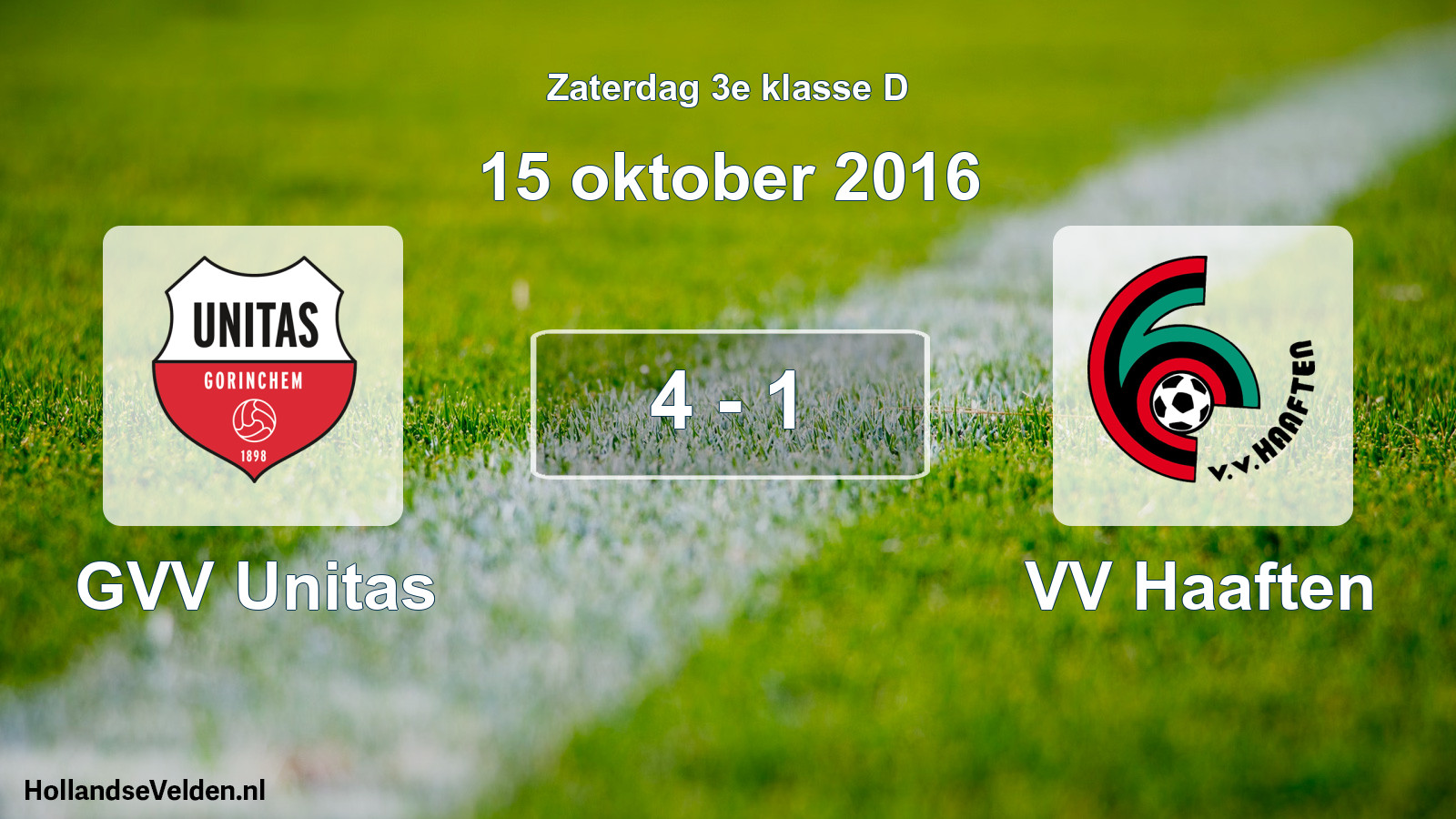 Total number of matches played: GVV Unitas - VV Haaften 4 - 1 (15 October 2016)