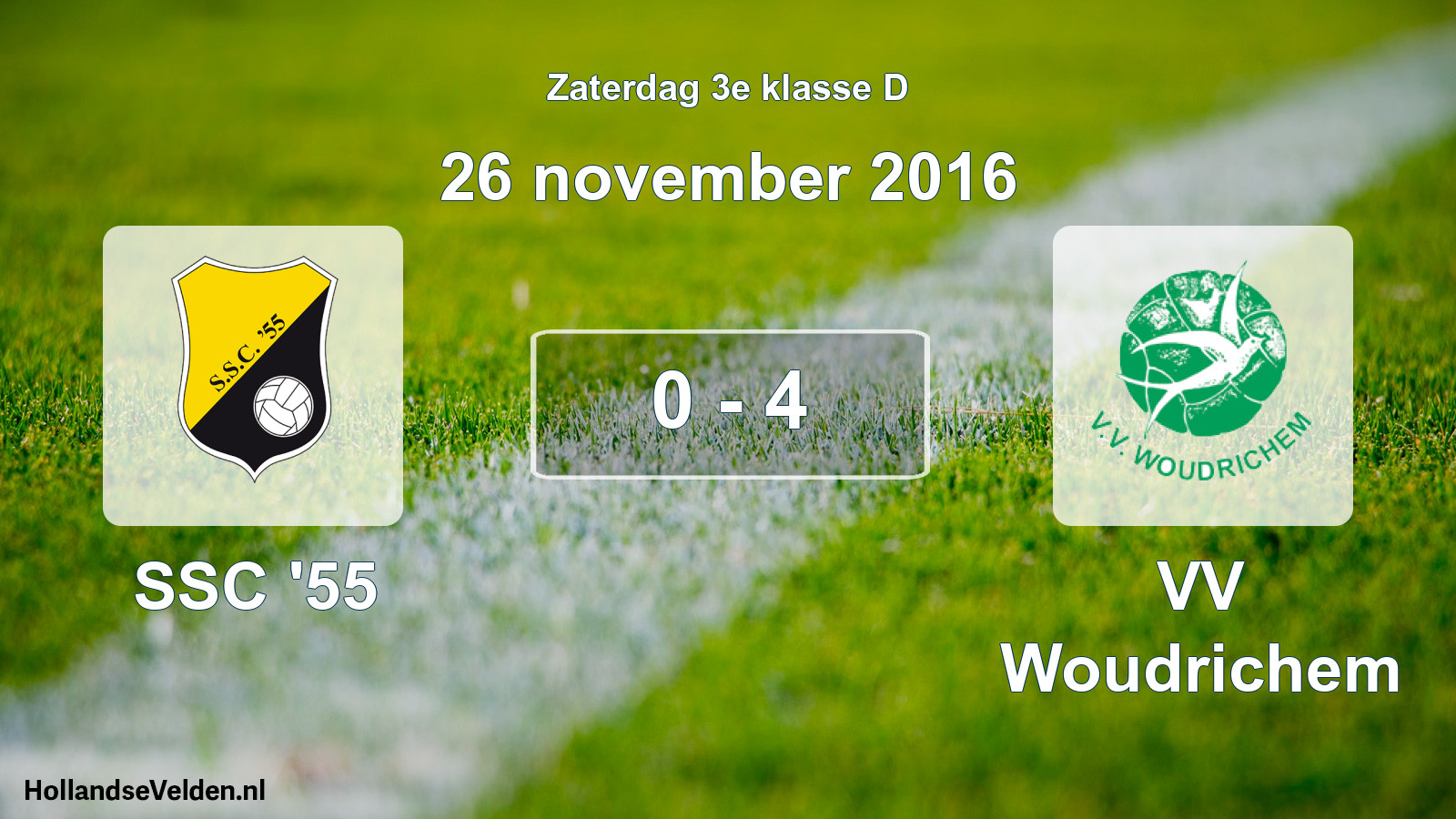 Total number of matches played: SSC '55 - VV Woudrichem 0 - 4 (26 November 2016)