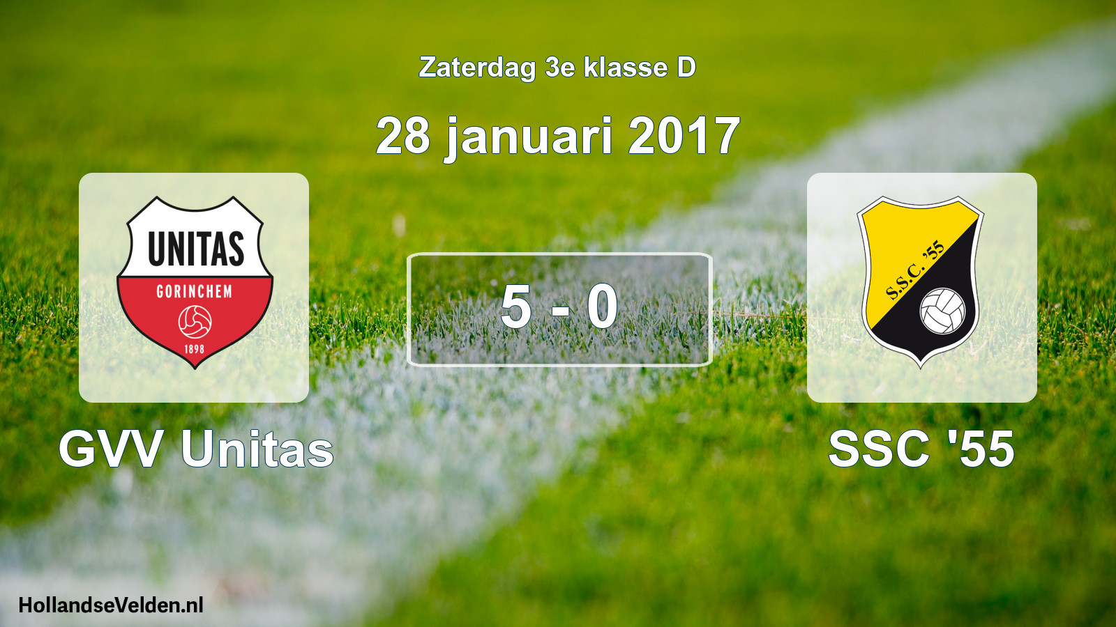 Total number of matches played: GVV Unitas - SSC '55 5 - 0 (28 January 2017)
