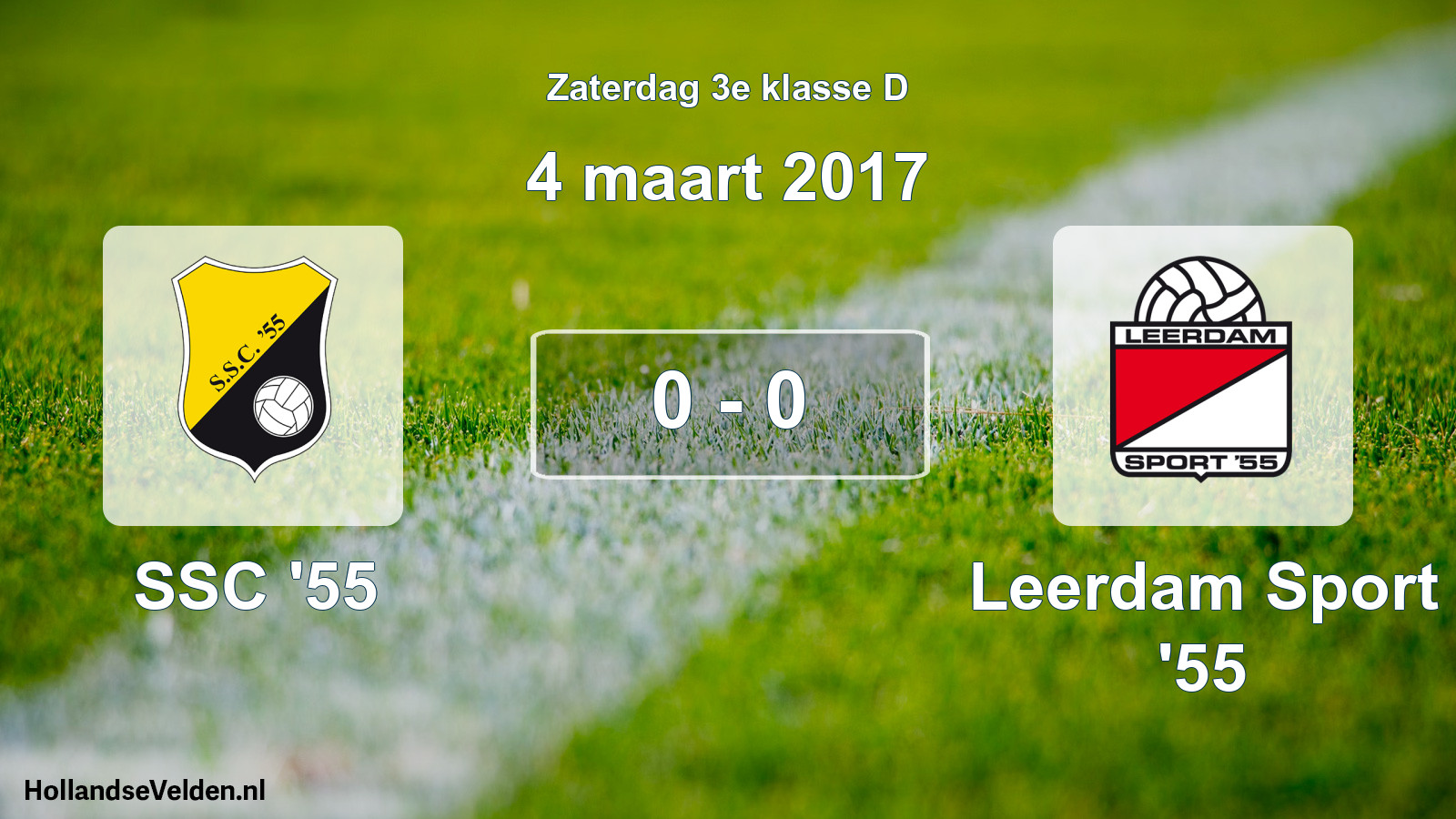 Total number of matches played: SSC '55 - Leerdam Sport '55 0 - 0 (4 March 2017)