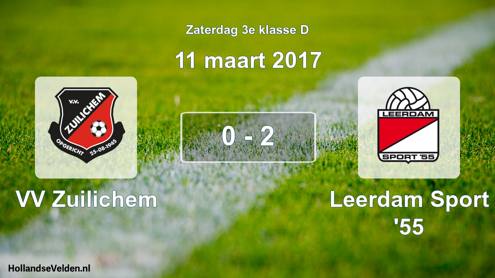 Total number of matches played: VV Zuilichem - Leerdam Sport '55 0 - 2 (11 March 2017)