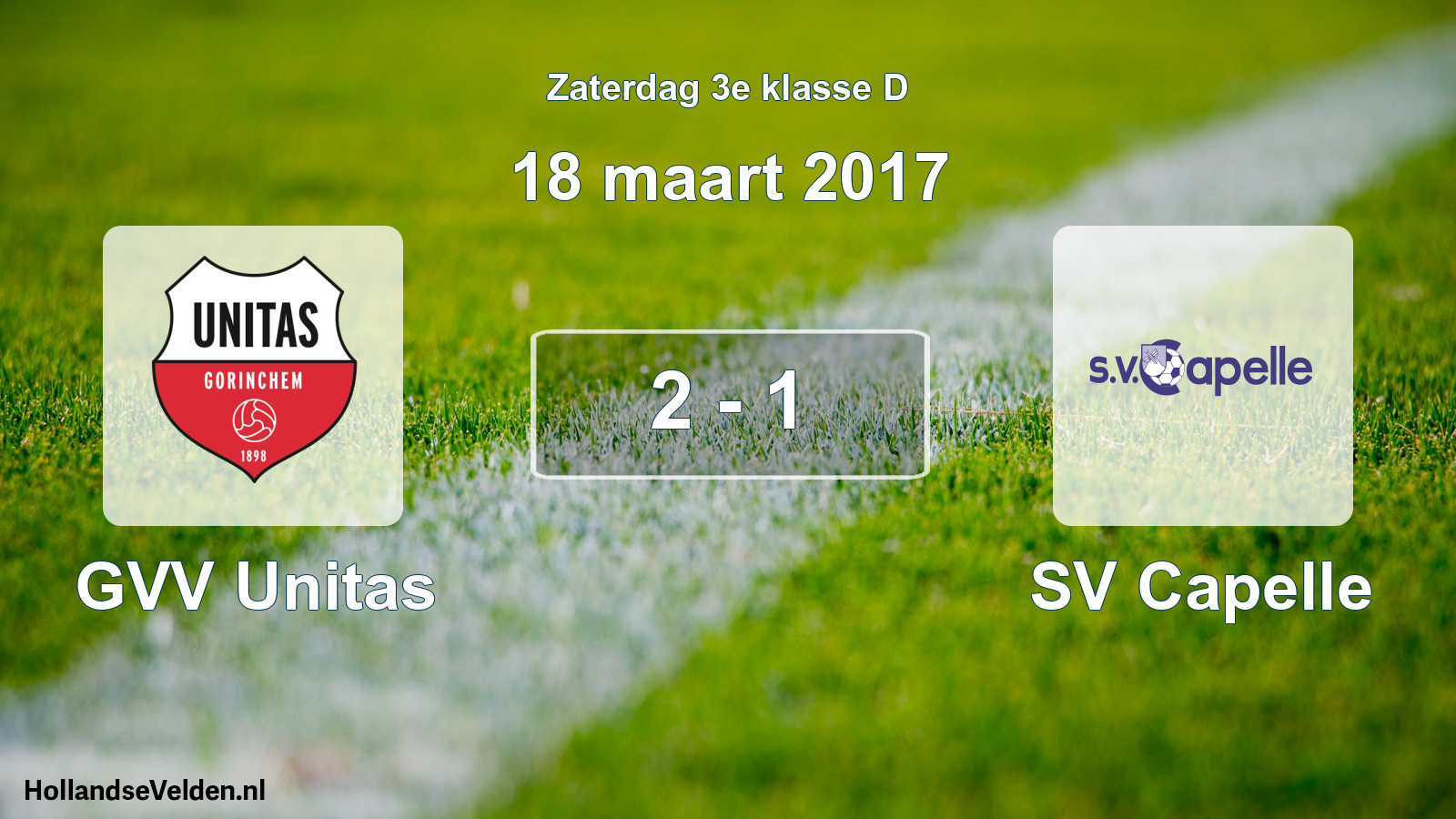 Total number of matches played: GVV Unitas - SV Capelle 2 - 1 (18 March 2017)