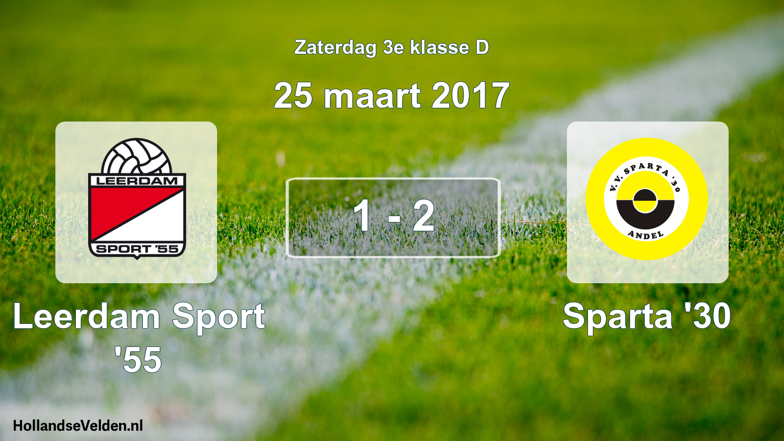 Total number of matches played: Leerdam Sport '55 - Sparta '30 1 - 2 (25 March 2017)