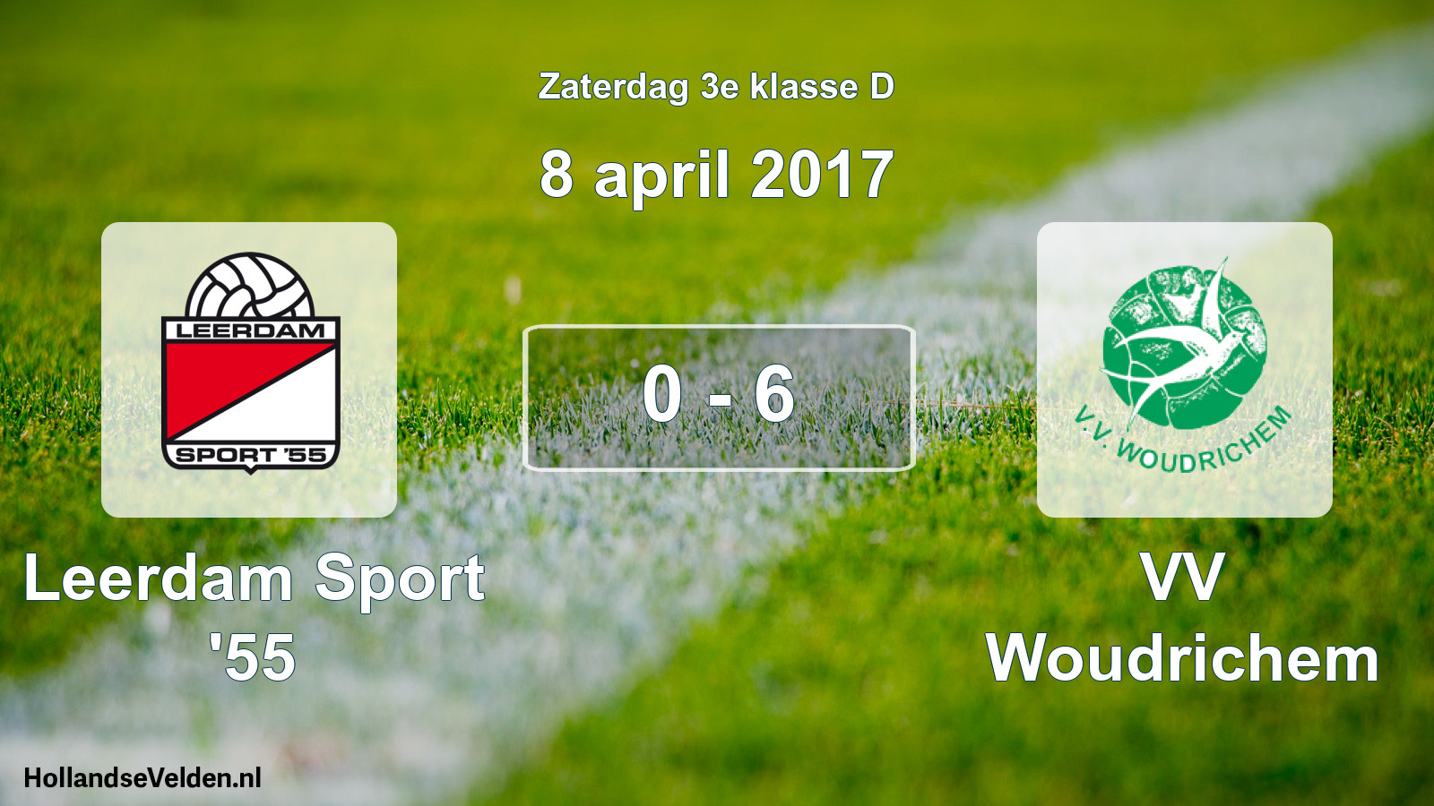Total number of matches played: Leerdam Sport '55 - VV Woudrichem 0 - 6 (8 April 2017)