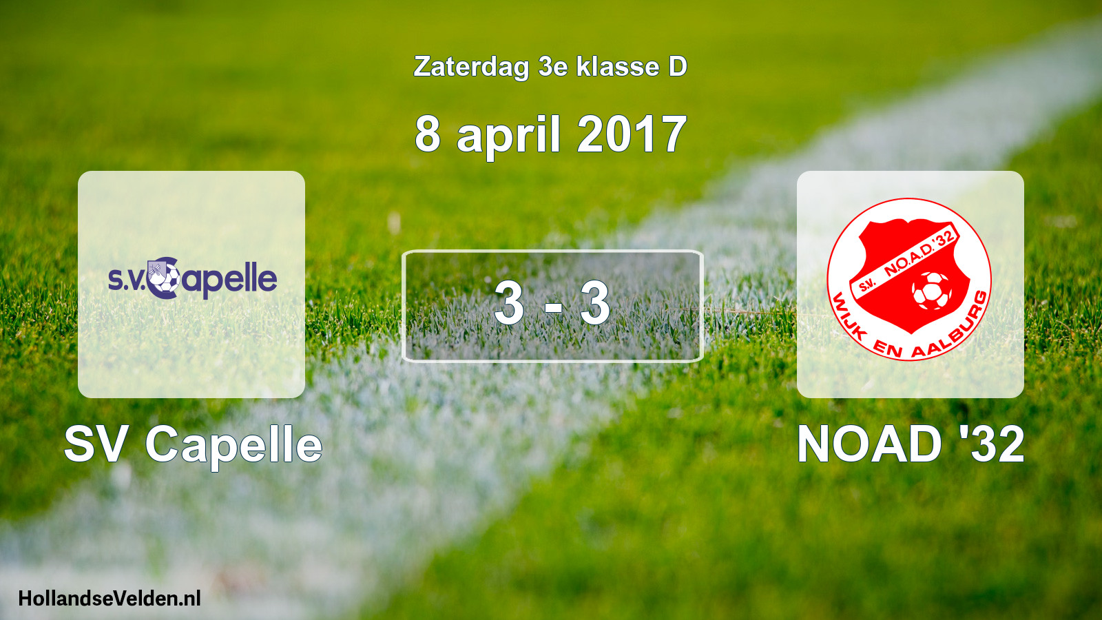 Total number of matches played: SV Capelle - NOAD '32 3 - 3 (8 April 2017)