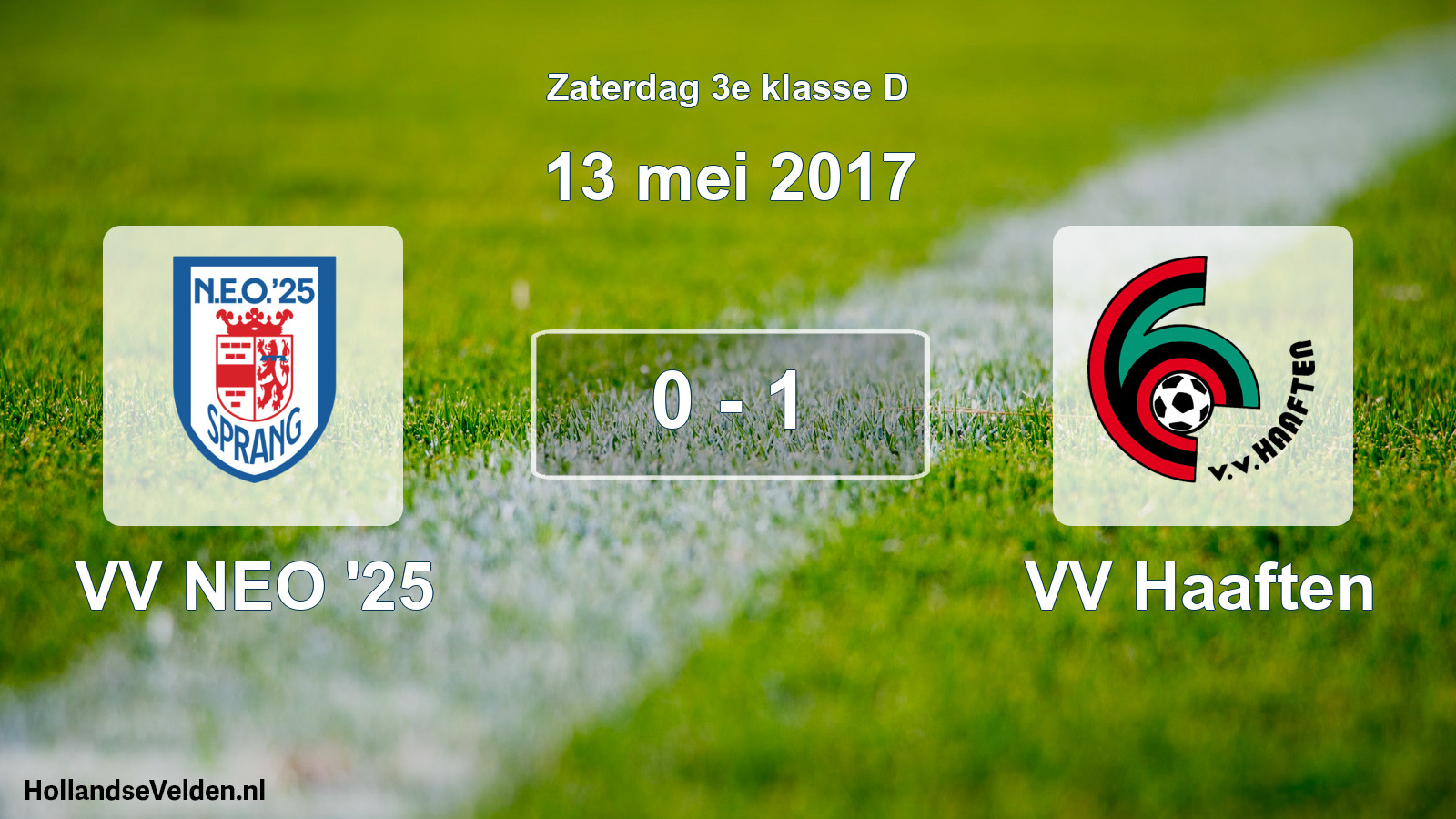 Total number of matches played: VV NEO '25 - VV Haaften 0 - 1 (13 May 2017)