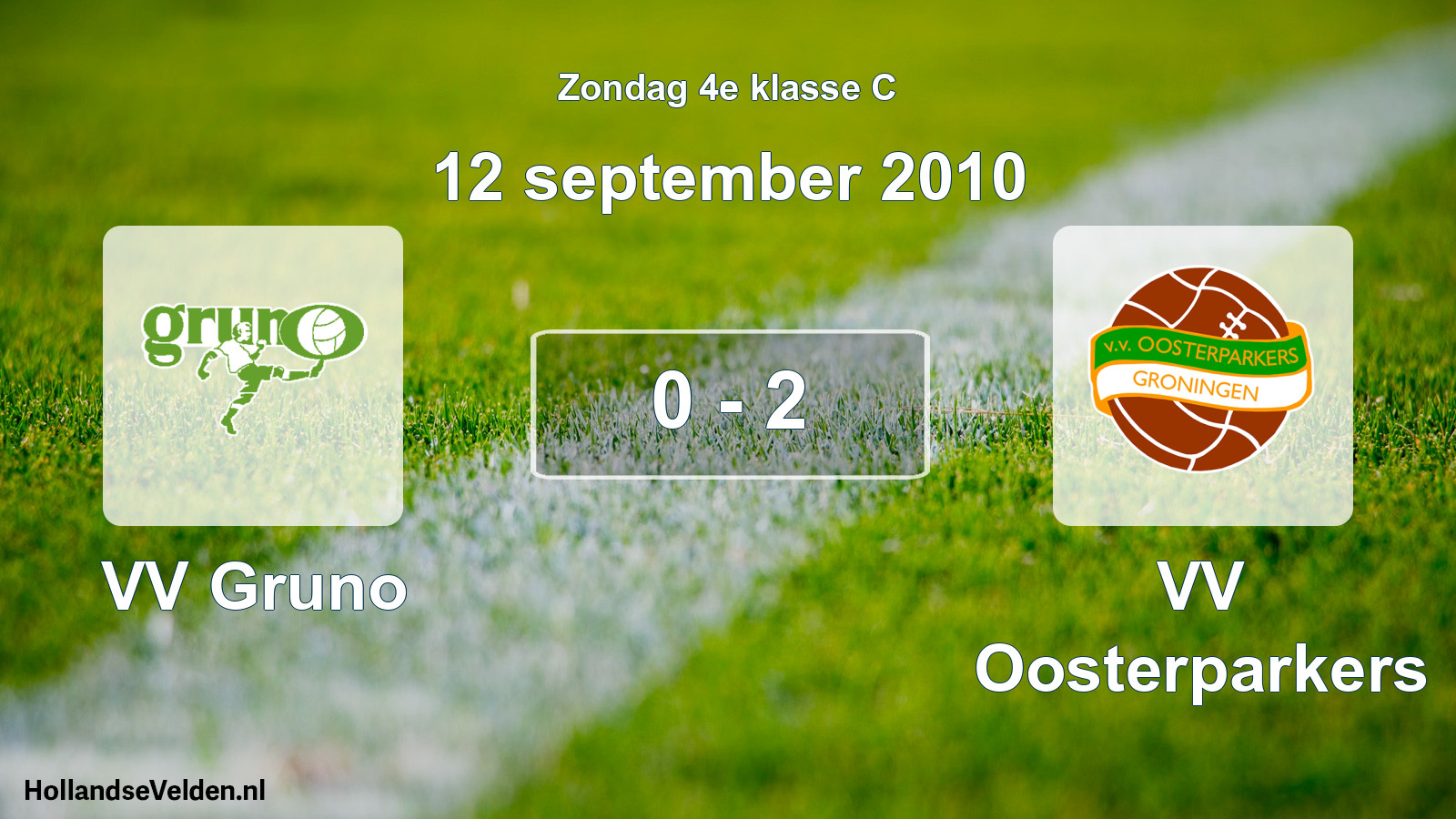Total number of matches played: VV Gruno - VV Oosterparkers 0 - 2 (12 September 2010)