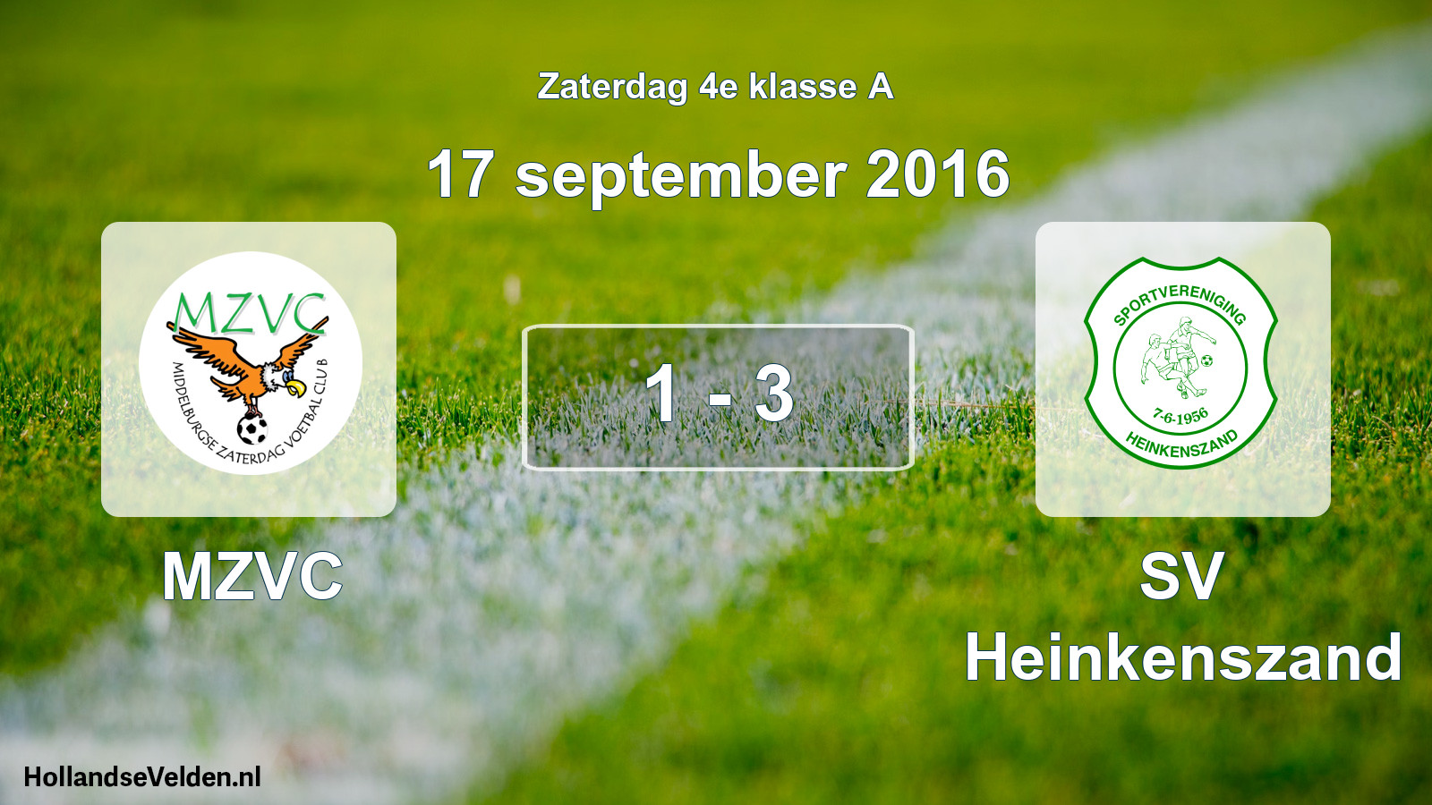 Total number of matches played: MZVC - SV Heinkenszand 1 - 3 (17 September 2016)