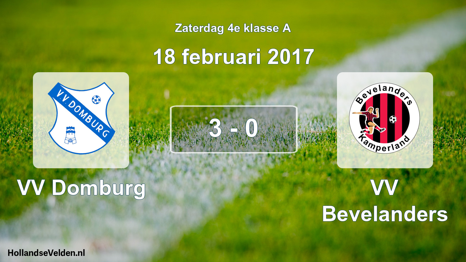 Total number of matches played: VV Domburg - VV Bevelanders 3 - 0 (18 February 2017)