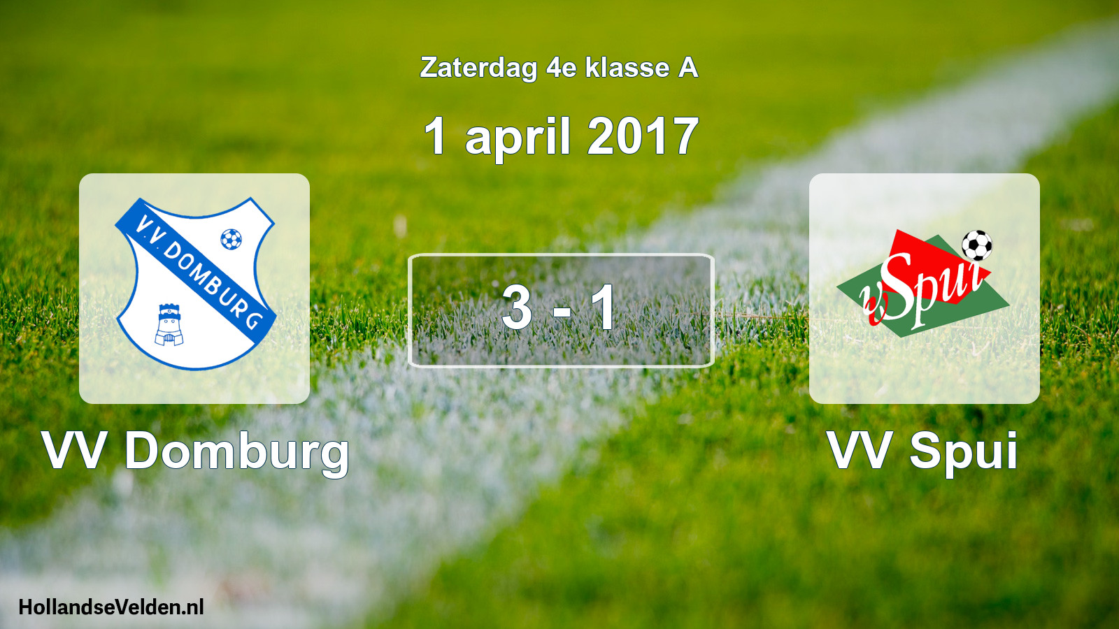 Total number of matches played: VV Domburg - VV Spui 3 - 1 (1 April 2017)