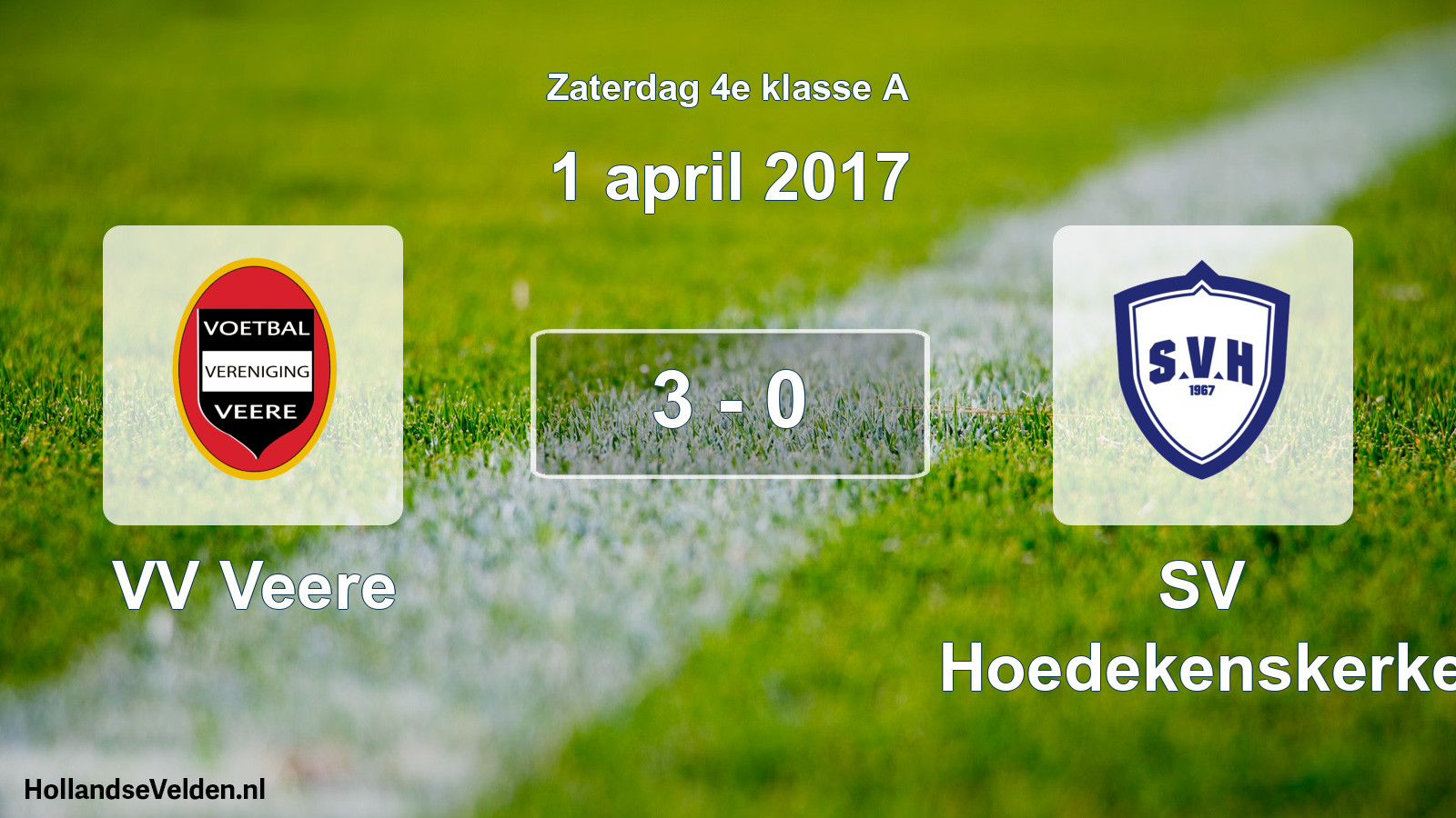 Total number of matches played: VV Veere - SV Hoedekenskerke 3 - 0 (1 April 2017)