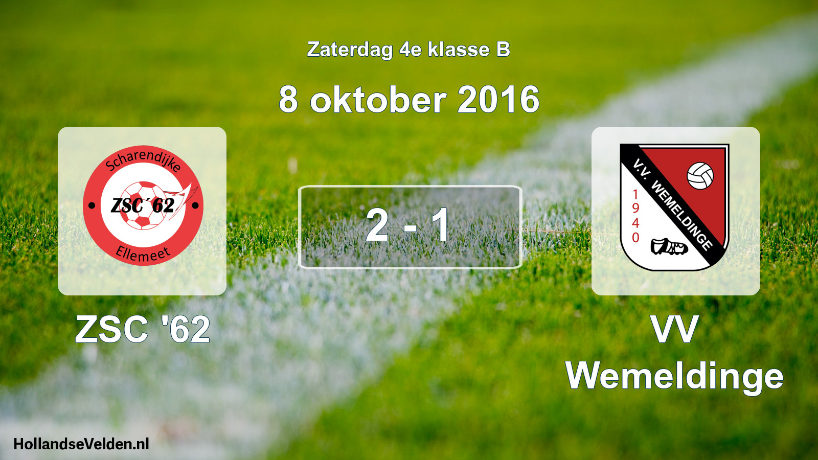 Total number of matches played: ZSC '62 - VV Wemeldinge 2 - 1 (8 October 2016)