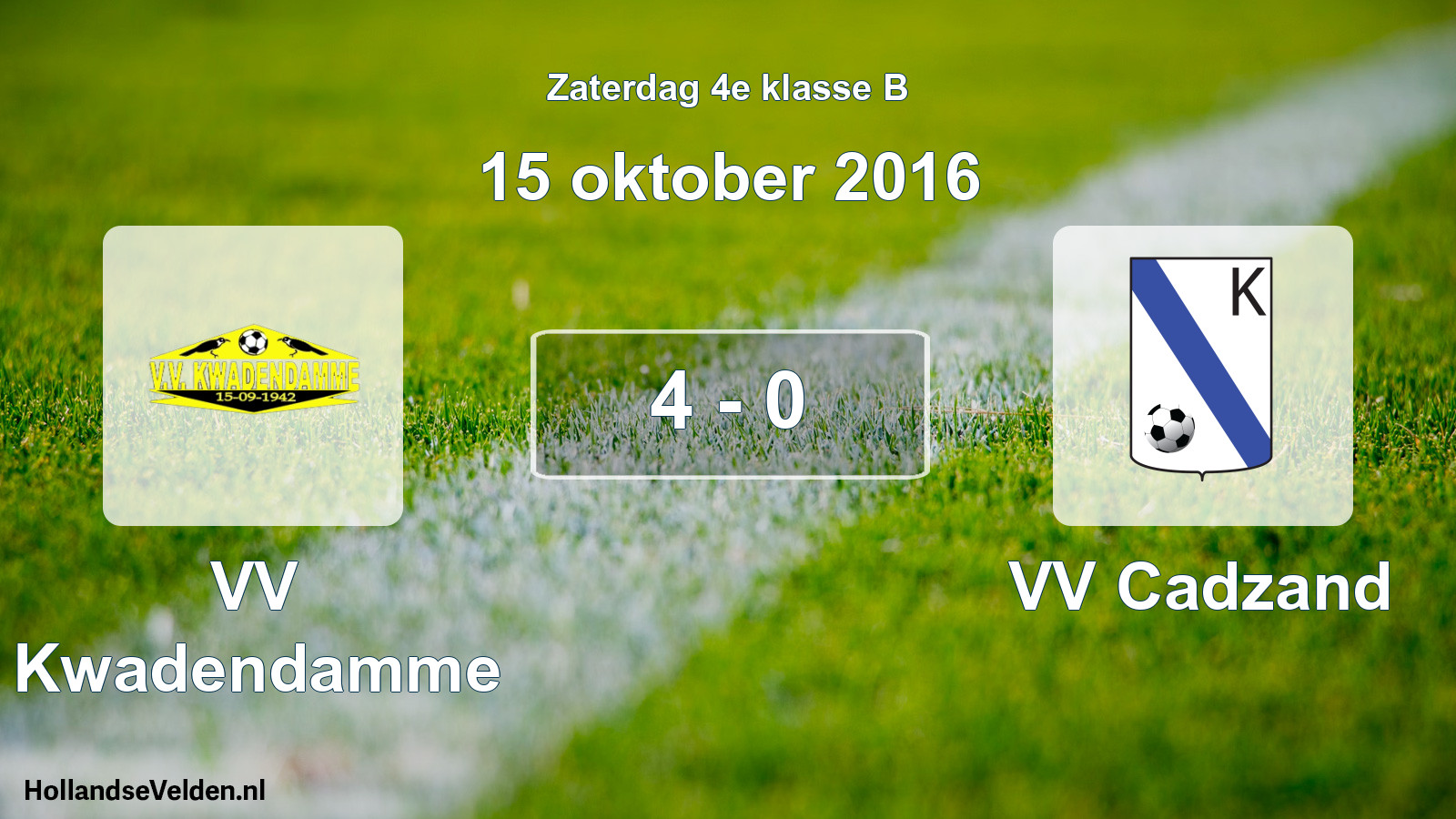 Total number of matches played: VV Kwadendamme - VV Cadzand 4 - 0 (15 October 2016)